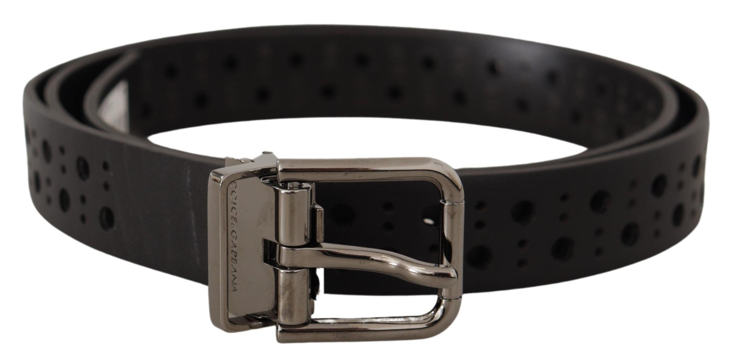 Dolce & Gabbana Elegant Black Leather Belt with Metal Buckle - Luksusmuotia Dolce & Gabbana - Tutustu YVES JAVANNI® 