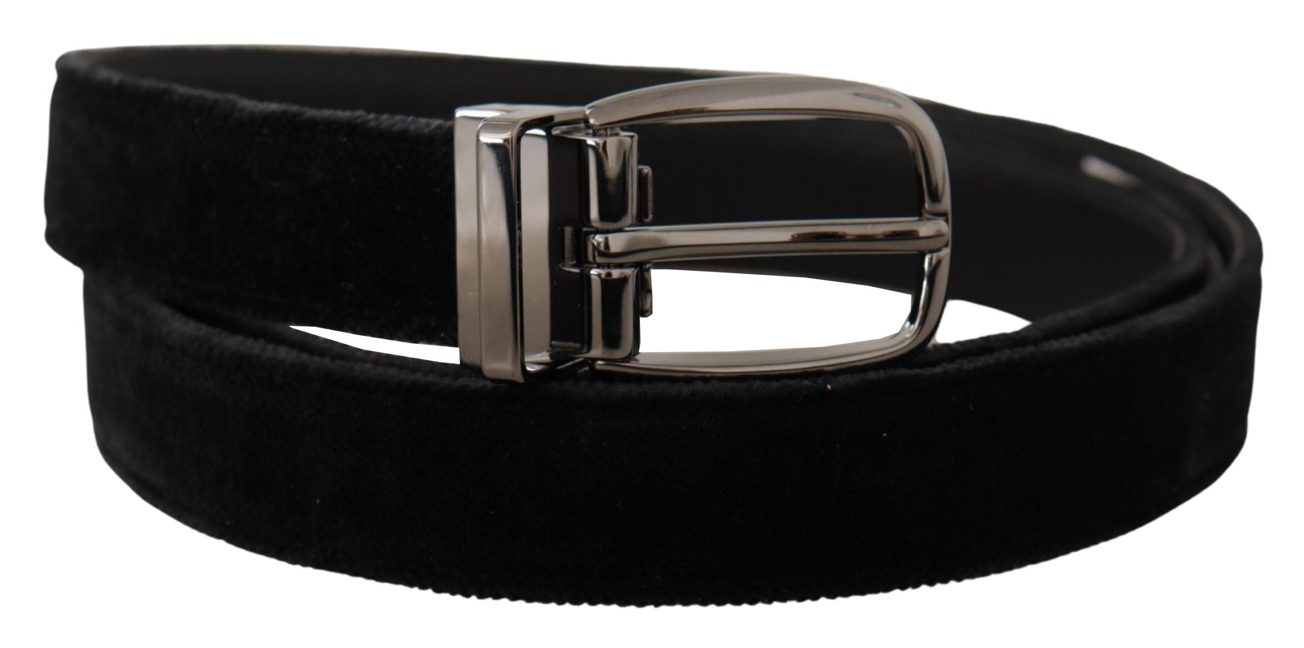 Dolce & Gabbana Elegant Black Velvet Designer Belt - Luksusmuotia Dolce & Gabbana - Tutustu YVES JAVANNI® 