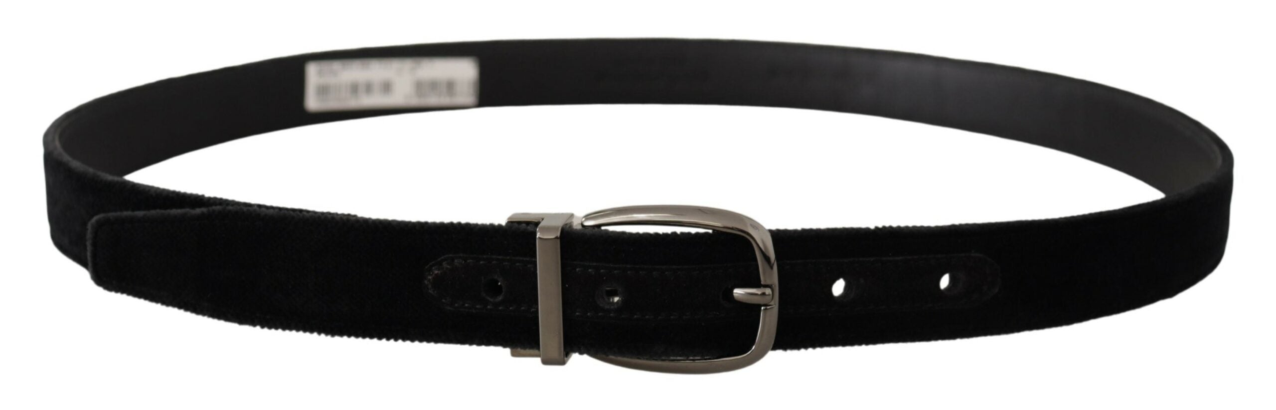 Dolce & Gabbana Elegant Black Velvet Designer Belt - Luksusmuotia Dolce & Gabbana - Tutustu YVES JAVANNI® 