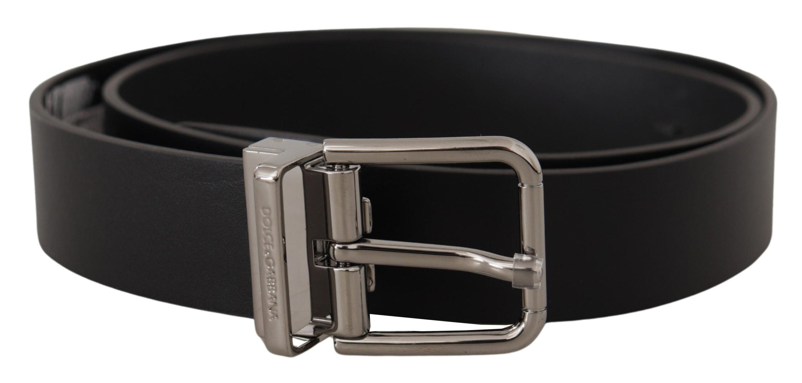 Dolce & Gabbana Sleek Black Leather Belt with Metal Buckle - Luksusmuotia Dolce & Gabbana - Tutustu YVES JAVANNI® 