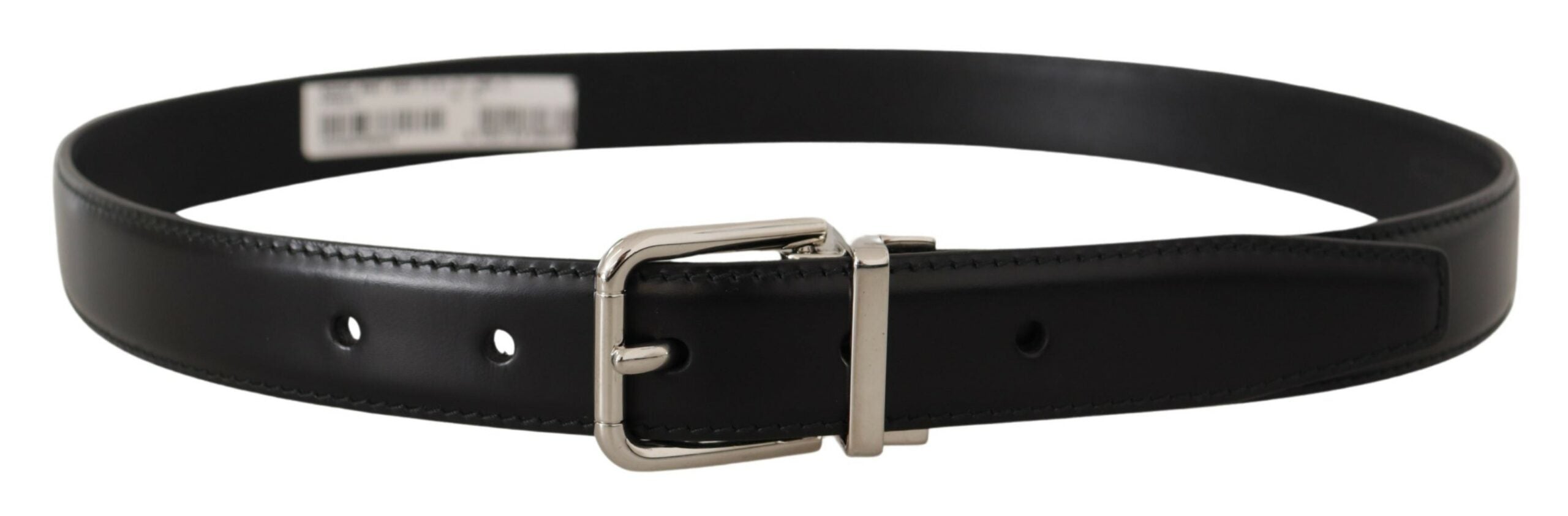 Dolce & Gabbana Sleek Black Leather Belt with Metal Buckle - Luksusmuotia Dolce & Gabbana - Tutustu YVES JAVANNI® 