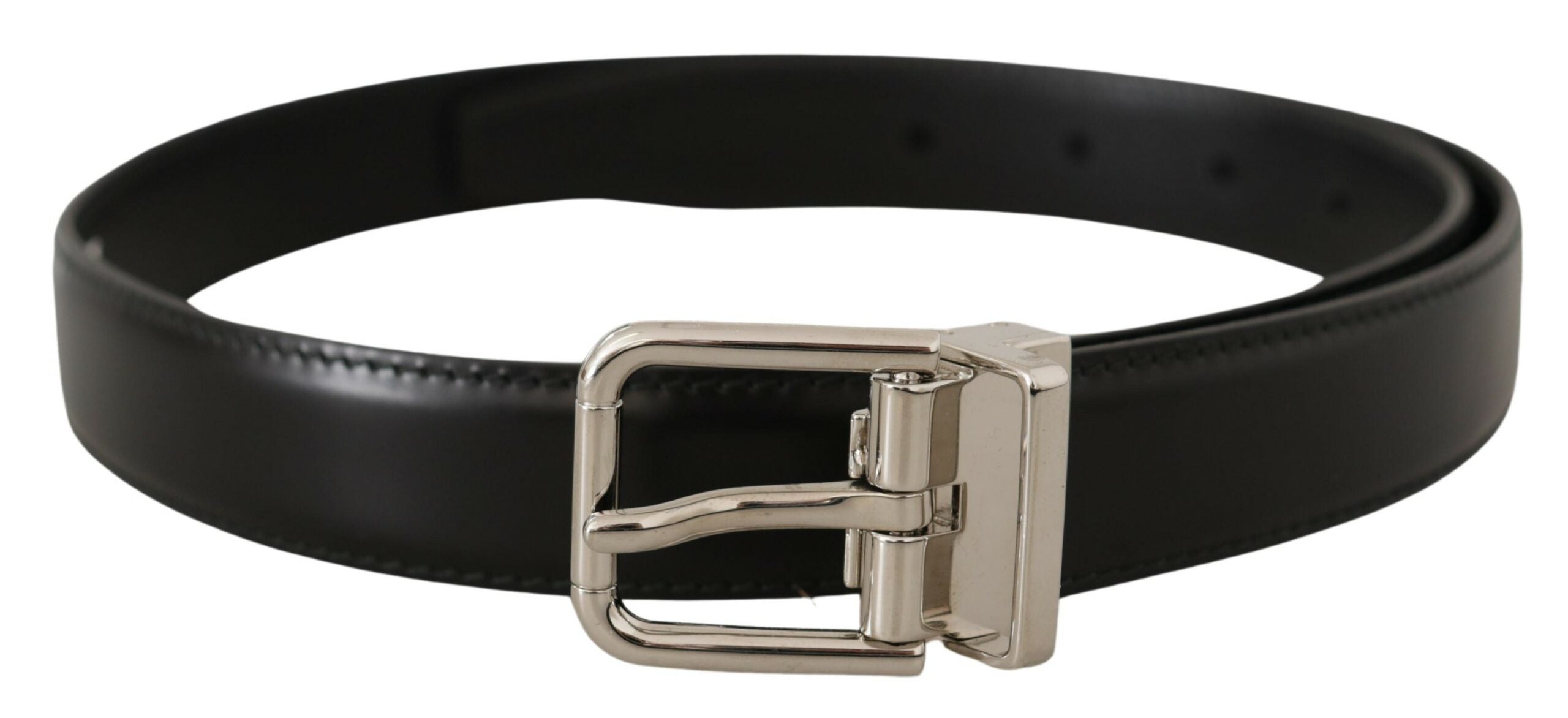 Dolce & Gabbana Sleek Black Leather Belt with Metal Buckle - Luksusmuotia Dolce & Gabbana - Tutustu YVES JAVANNI® 