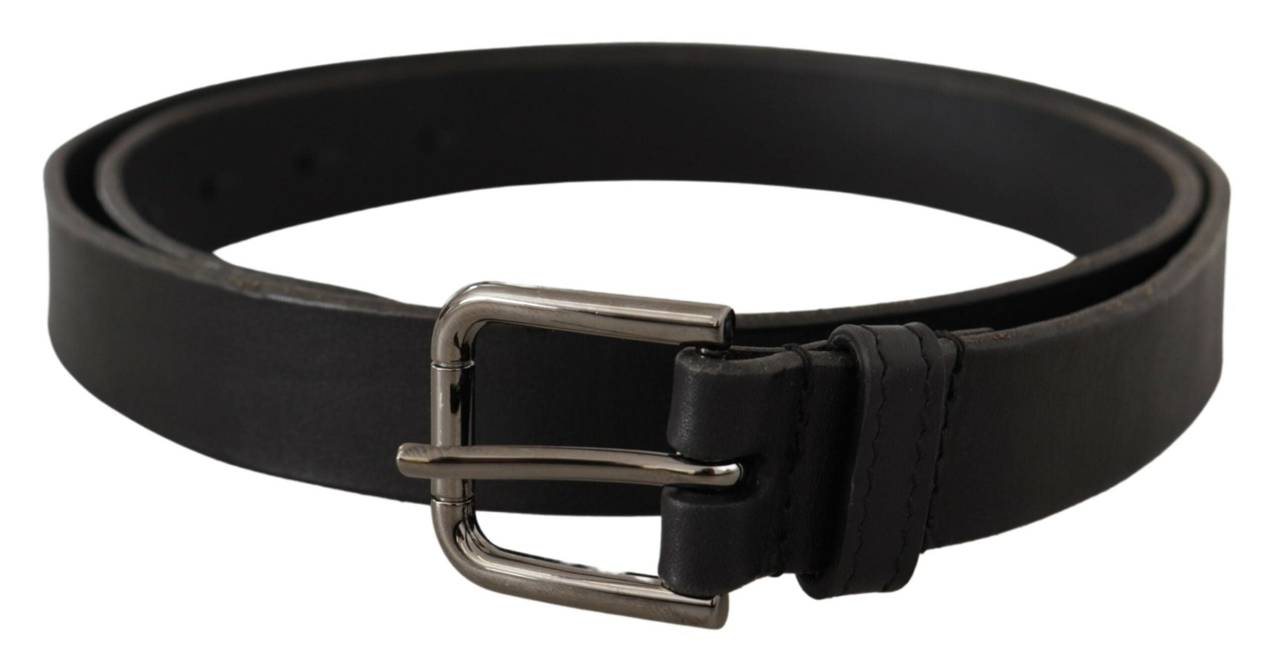 Dolce & Gabbana Elegant Black Leather Belt with Metal Buckle - Luksusmuotia Dolce & Gabbana - Tutustu YVES JAVANNI® 