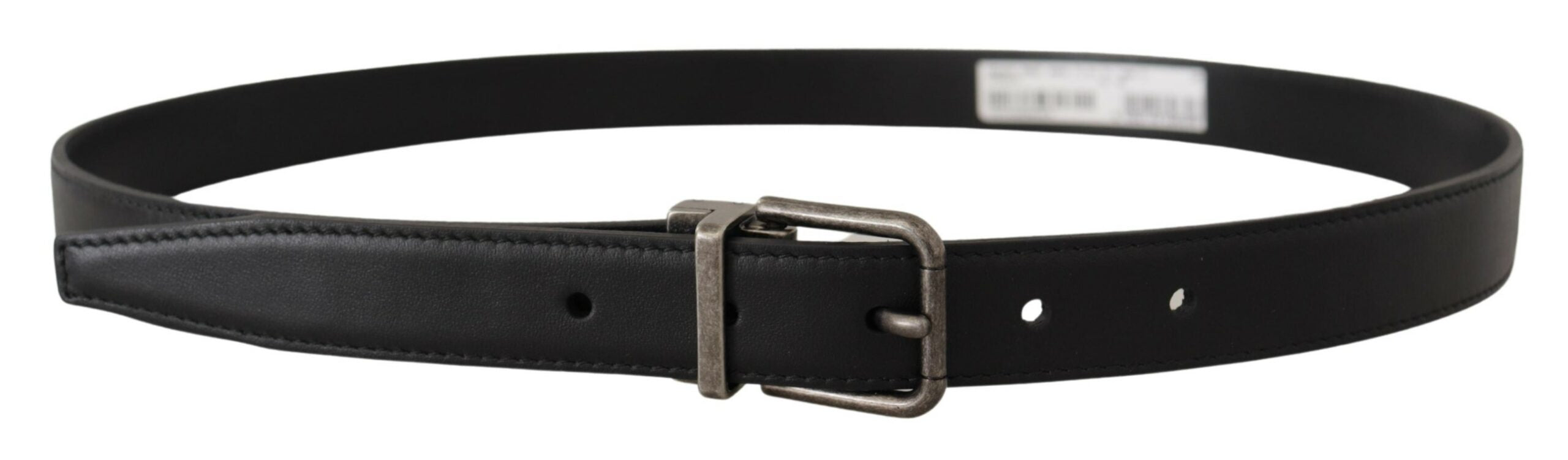 Dolce & Gabbana Elegant Black Leather Belt with Metal Buckle - Luksusmuotia Dolce & Gabbana - Tutustu YVES JAVANNI® 