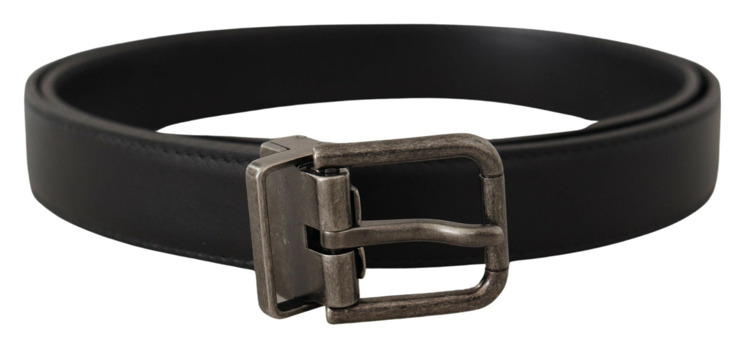 Dolce & Gabbana Elegant Black Leather Belt with Metal Buckle - Luksusmuotia Dolce & Gabbana - Tutustu YVES JAVANNI® 