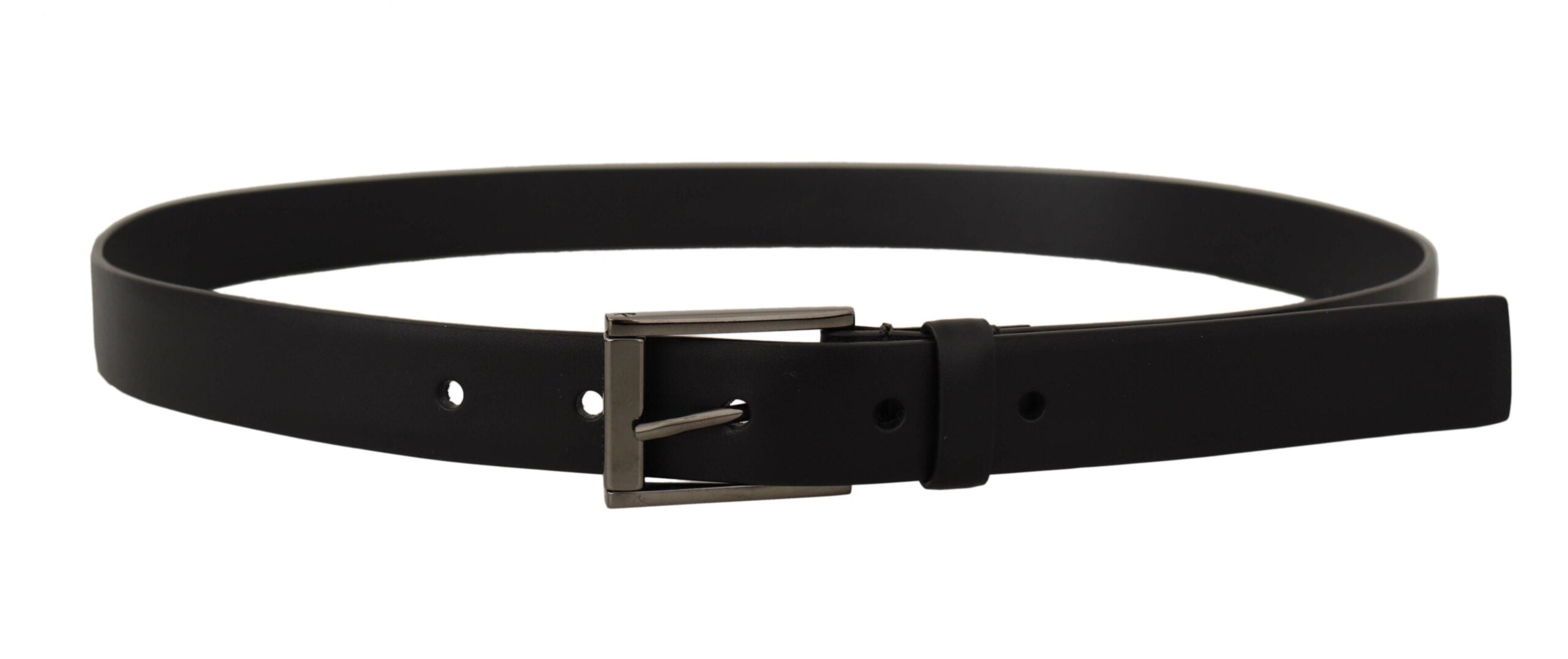 Dolce & Gabbana Elegant Black Leather Belt with Metal Buckle - Luksusmuotia Dolce & Gabbana - Tutustu YVES JAVANNI® 