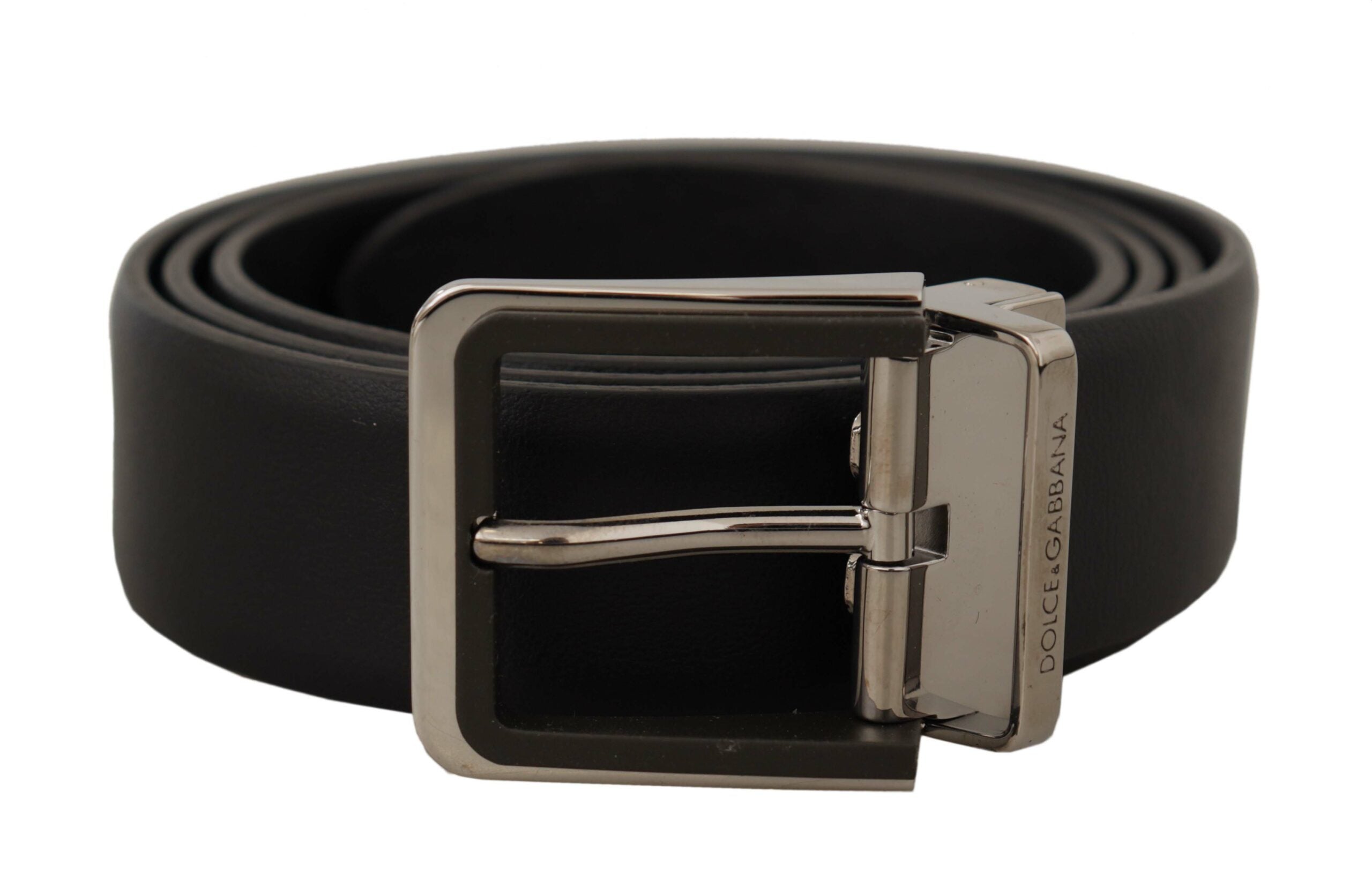 Dolce & Gabbana Elegant Black Leather Belt with Metal Buckle - Luksusmuotia Dolce & Gabbana - Tutustu YVES JAVANNI® 