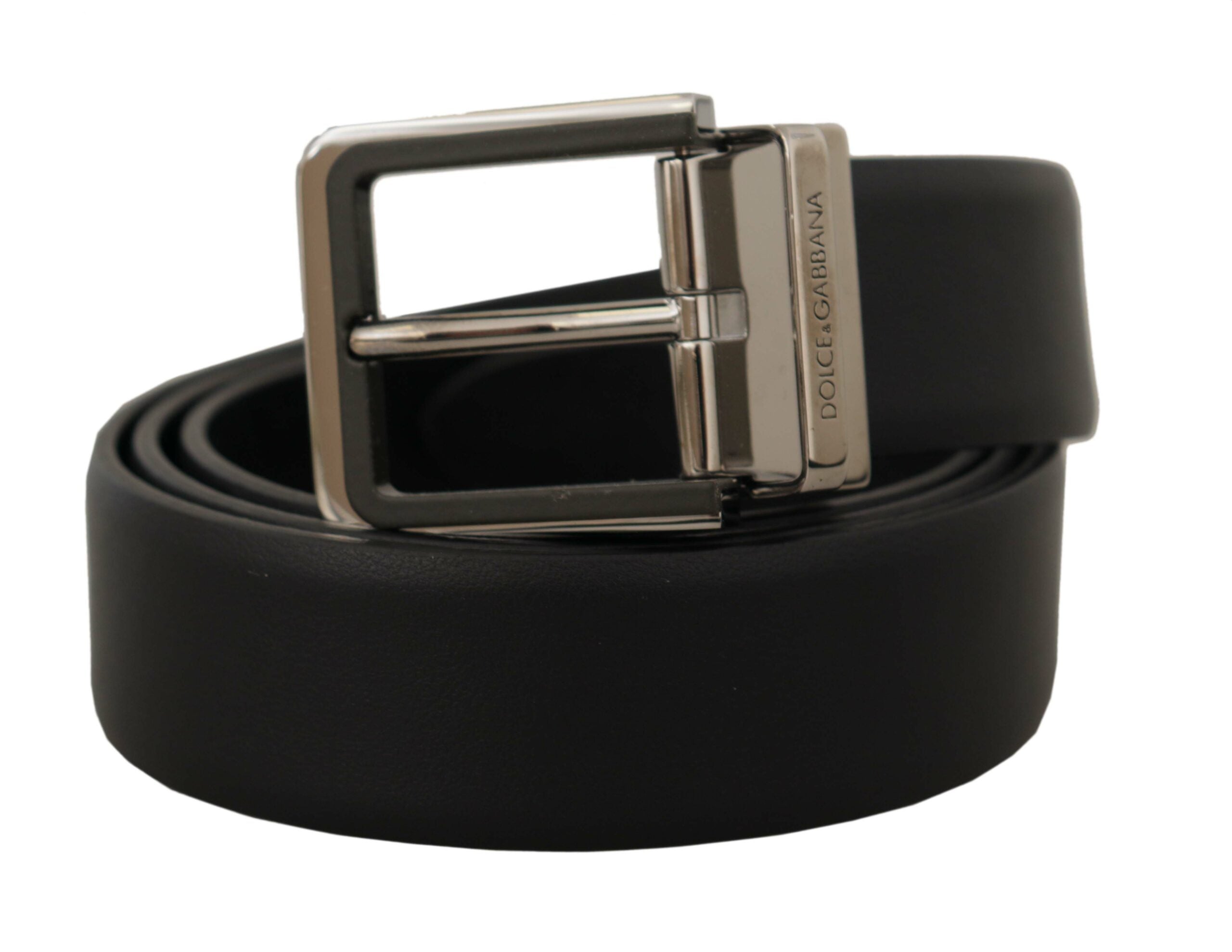 Dolce & Gabbana Elegant Black Leather Belt with Metal Buckle - Luksusmuotia Dolce & Gabbana - Tutustu YVES JAVANNI® 