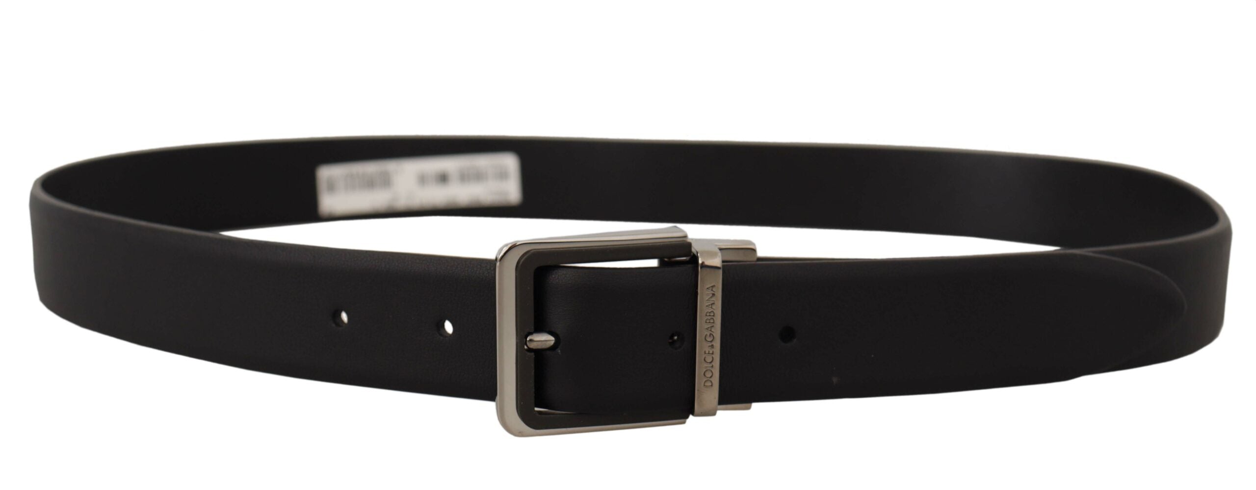 Dolce & Gabbana Elegant Black Leather Belt with Metal Buckle - Luksusmuotia Dolce & Gabbana - Tutustu YVES JAVANNI® 