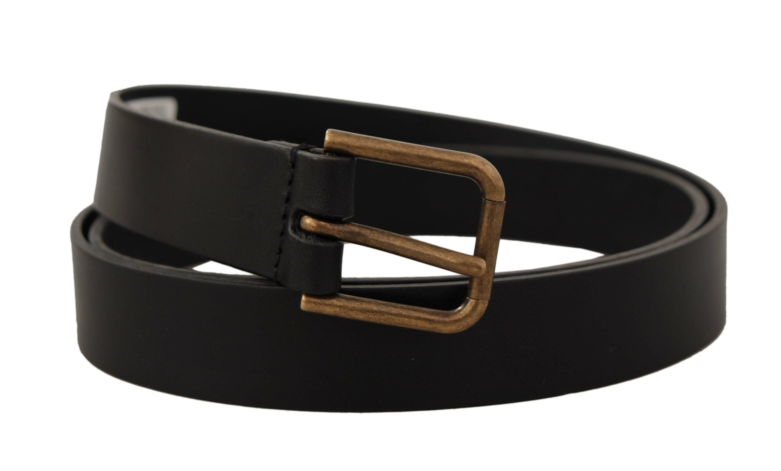 Dolce & Gabbana Elegant Black Leather Belt with Metal Buckle - Luksusmuotia Dolce & Gabbana - Tutustu YVES JAVANNI® 