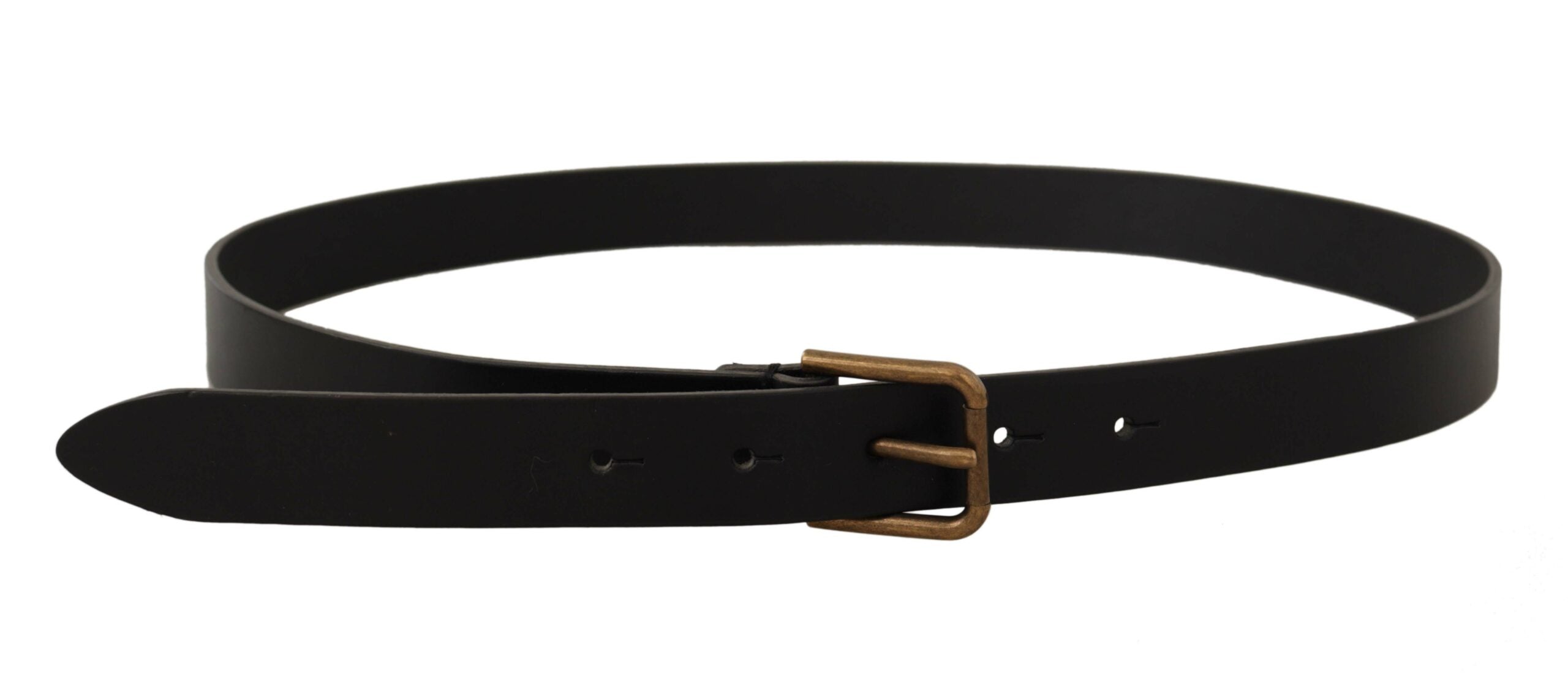 Dolce & Gabbana Elegant Black Leather Belt with Metal Buckle - Luksusmuotia Dolce & Gabbana - Tutustu YVES JAVANNI® 