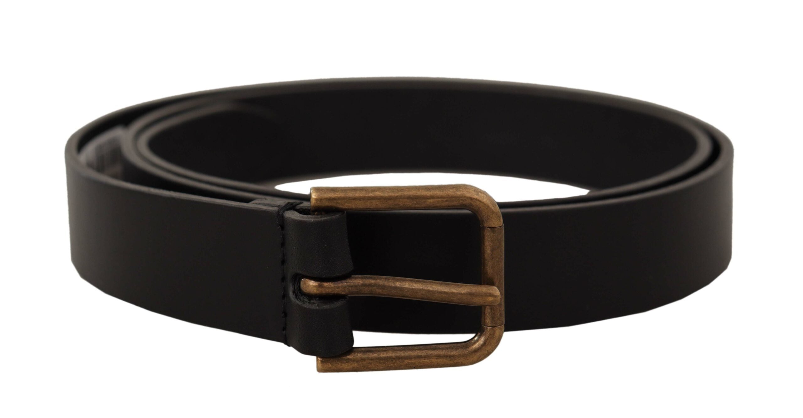 Dolce & Gabbana Elegant Black Leather Belt with Metal Buckle - Luksusmuotia Dolce & Gabbana - Tutustu YVES JAVANNI® 