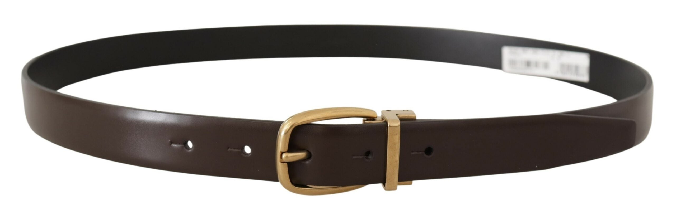 Dolce & Gabbana Elegant Dark Brown Leather Belt - Luksusmuotia Dolce & Gabbana - Tutustu YVES JAVANNI® 