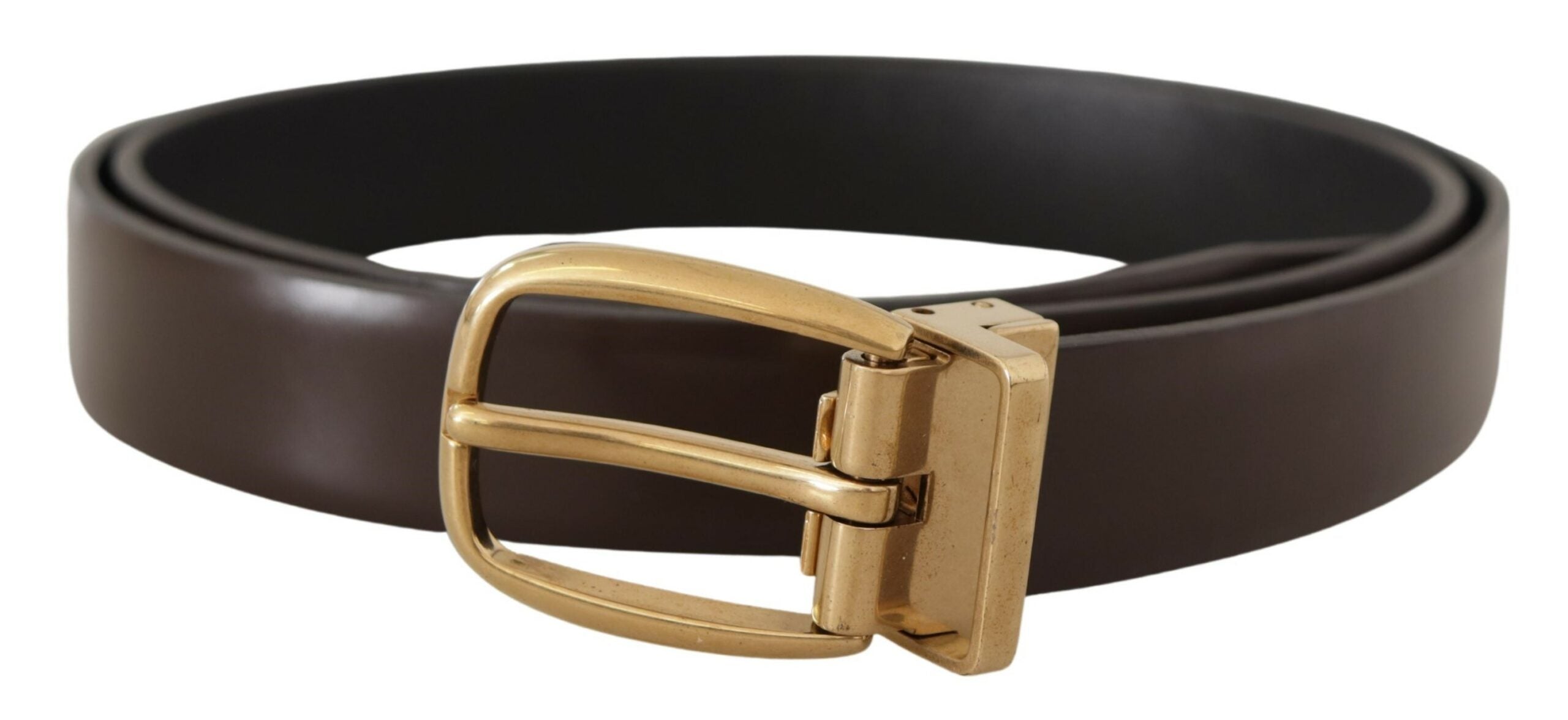 Dolce & Gabbana Elegant Dark Brown Leather Belt - Luksusmuotia Dolce & Gabbana - Tutustu YVES JAVANNI® 