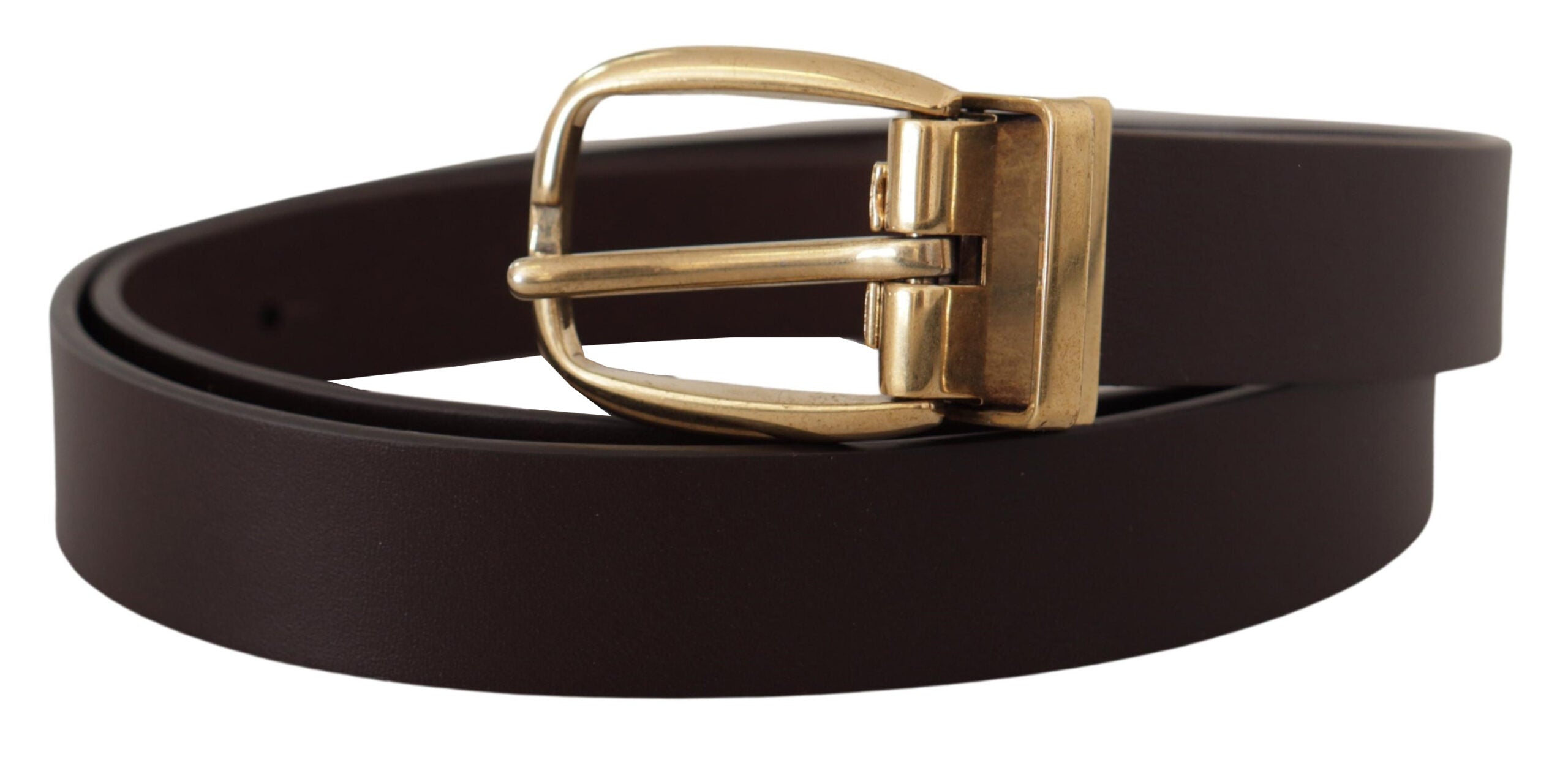 Dolce & Gabbana Elegant Dark Brown Leather Belt - Luksusmuotia Dolce & Gabbana - Tutustu YVES JAVANNI® 