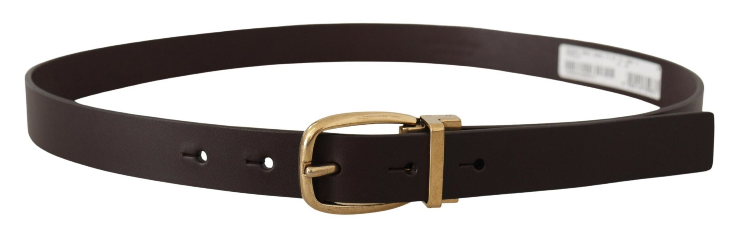 Dolce & Gabbana Elegant Dark Brown Leather Belt - Luksusmuotia Dolce & Gabbana - Tutustu YVES JAVANNI® 