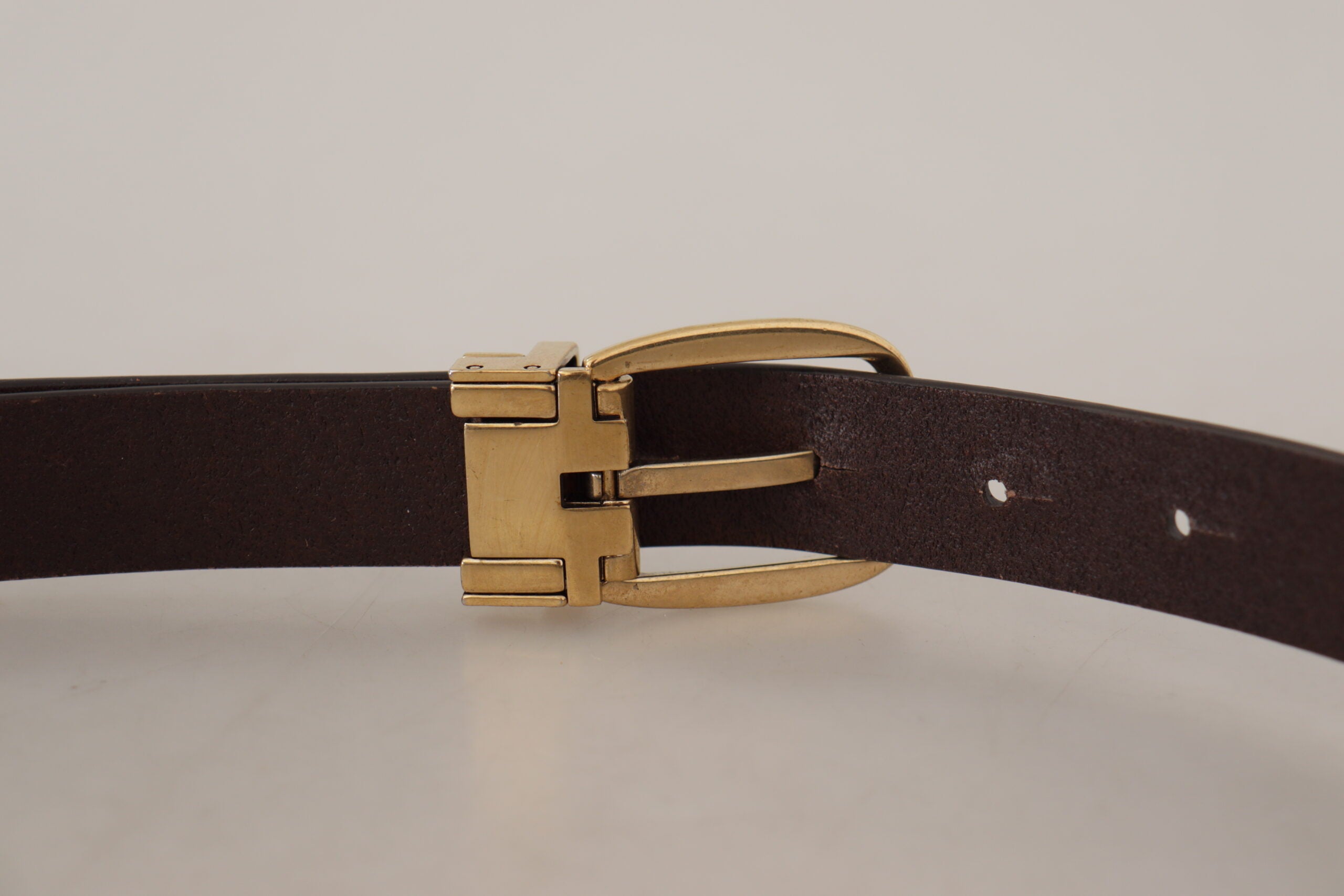 Dolce & Gabbana Elegant Dark Brown Leather Belt - Luksusmuotia Dolce & Gabbana - Tutustu YVES JAVANNI® 