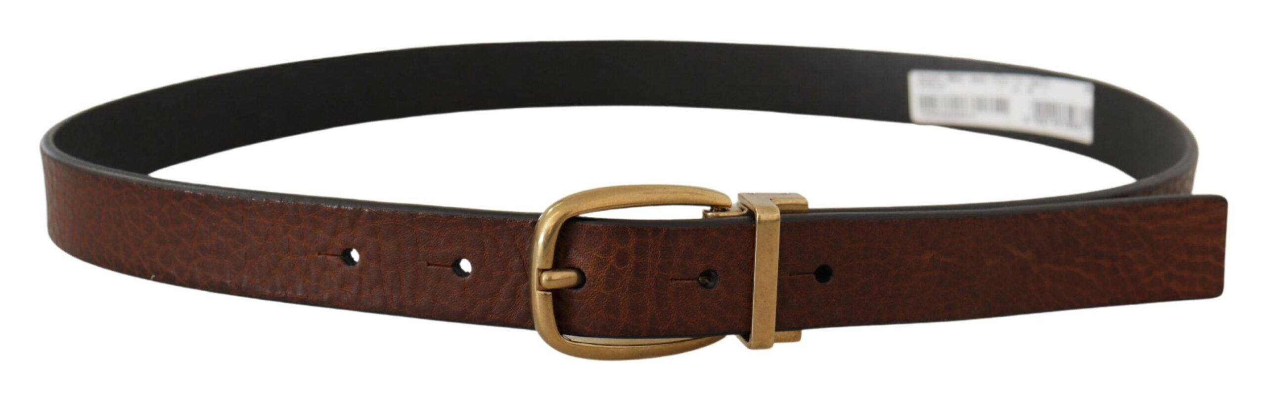 Dolce & Gabbana Elegant Brown Leather Belt with Logo Buckle - Luksusmuotia Dolce & Gabbana - Tutustu YVES JAVANNI® 