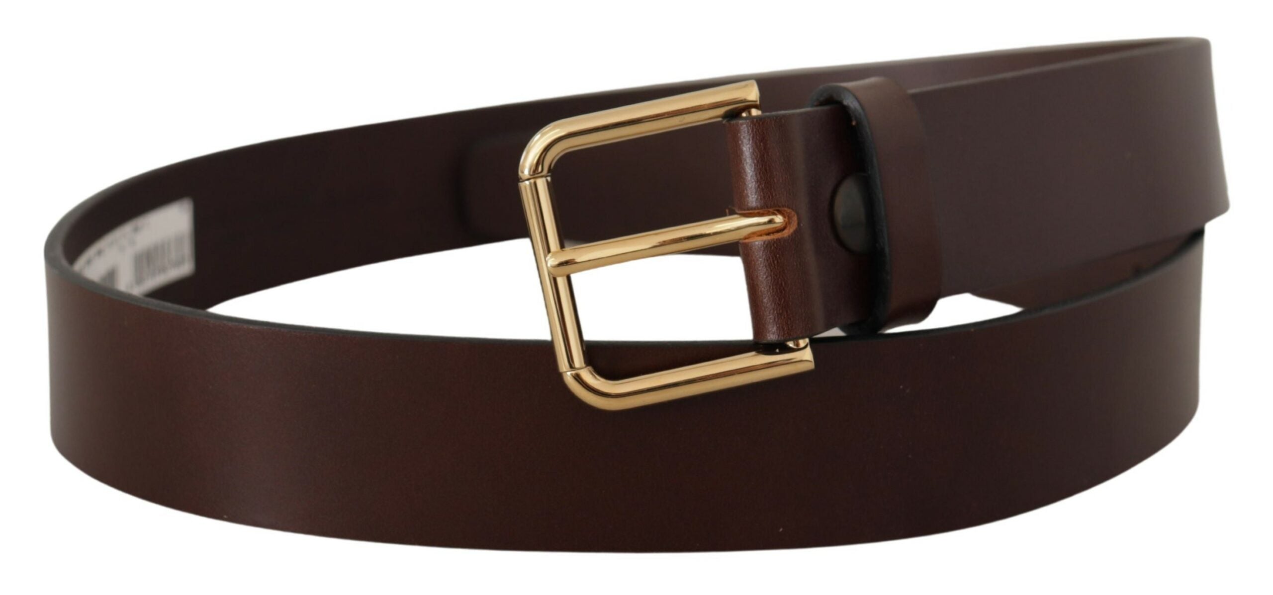 Dolce & Gabbana Elegant Dark Brown Leather Belt - Luksusmuotia Dolce & Gabbana - Tutustu YVES JAVANNI® 