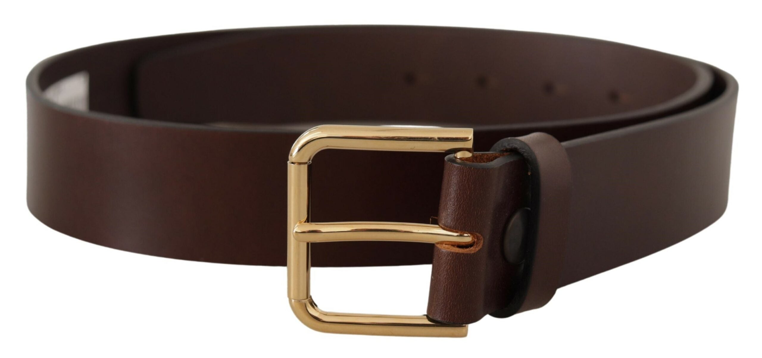 Dolce & Gabbana Elegant Dark Brown Leather Belt - Luksusmuotia Dolce & Gabbana - Tutustu YVES JAVANNI® 