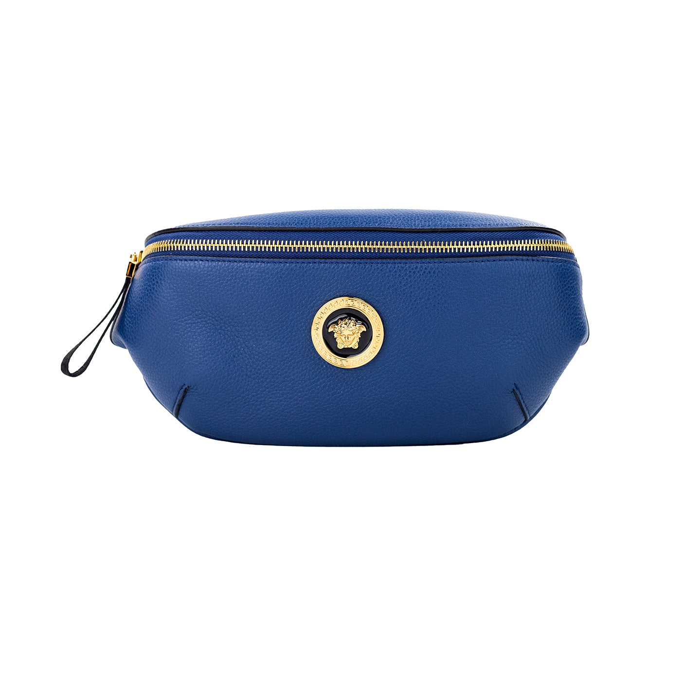 Versace Small Navy Calf Leather Medusa Pendant Fanny Waist Pack Belt Bag - Luksusmuotia Versace - Tutustu YVES JAVANNI® 