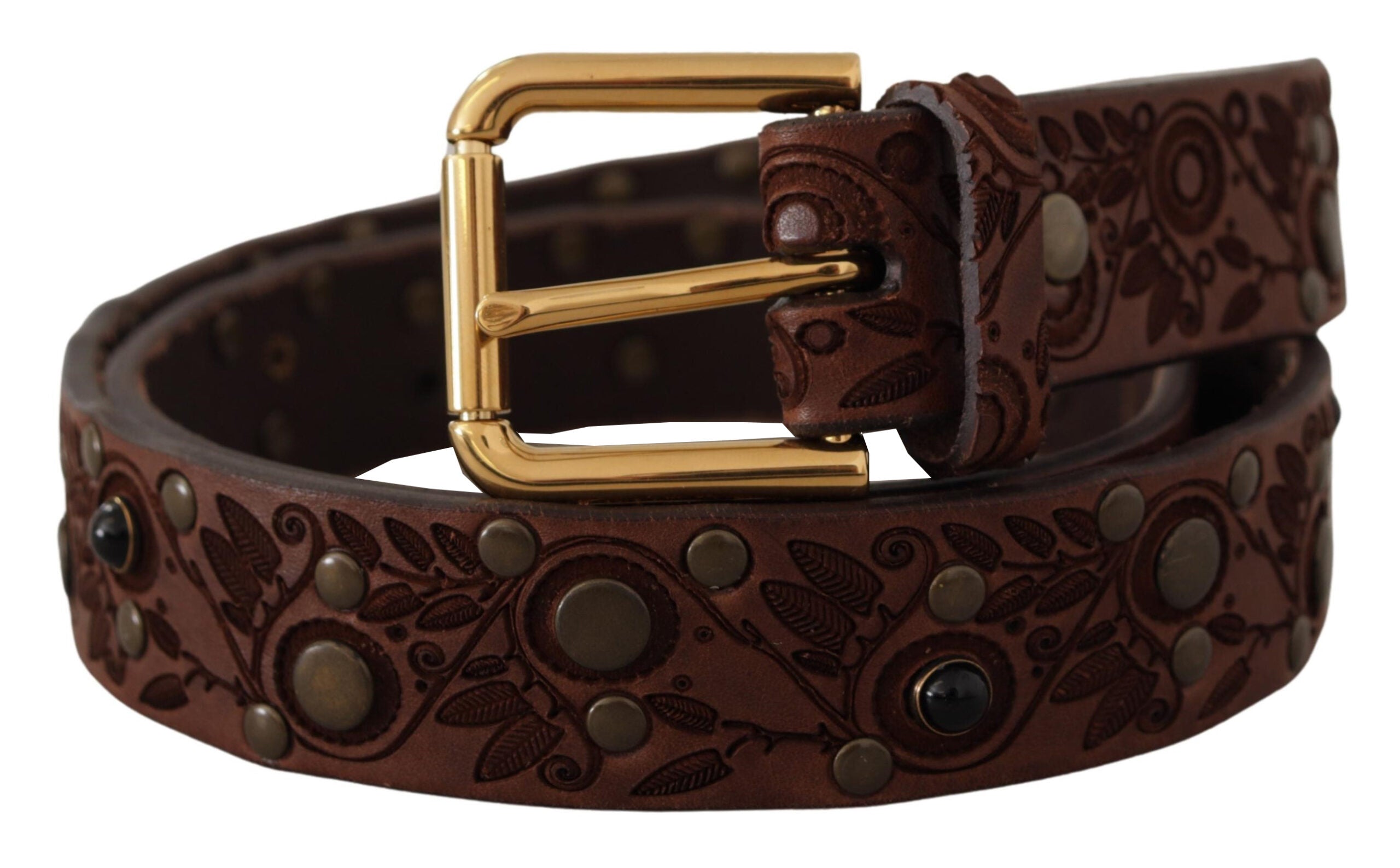 Dolce & Gabbana Elegant Leather Belt with Engraved Buckle - Luksusmuotia Dolce & Gabbana - Tutustu YVES JAVANNI® 