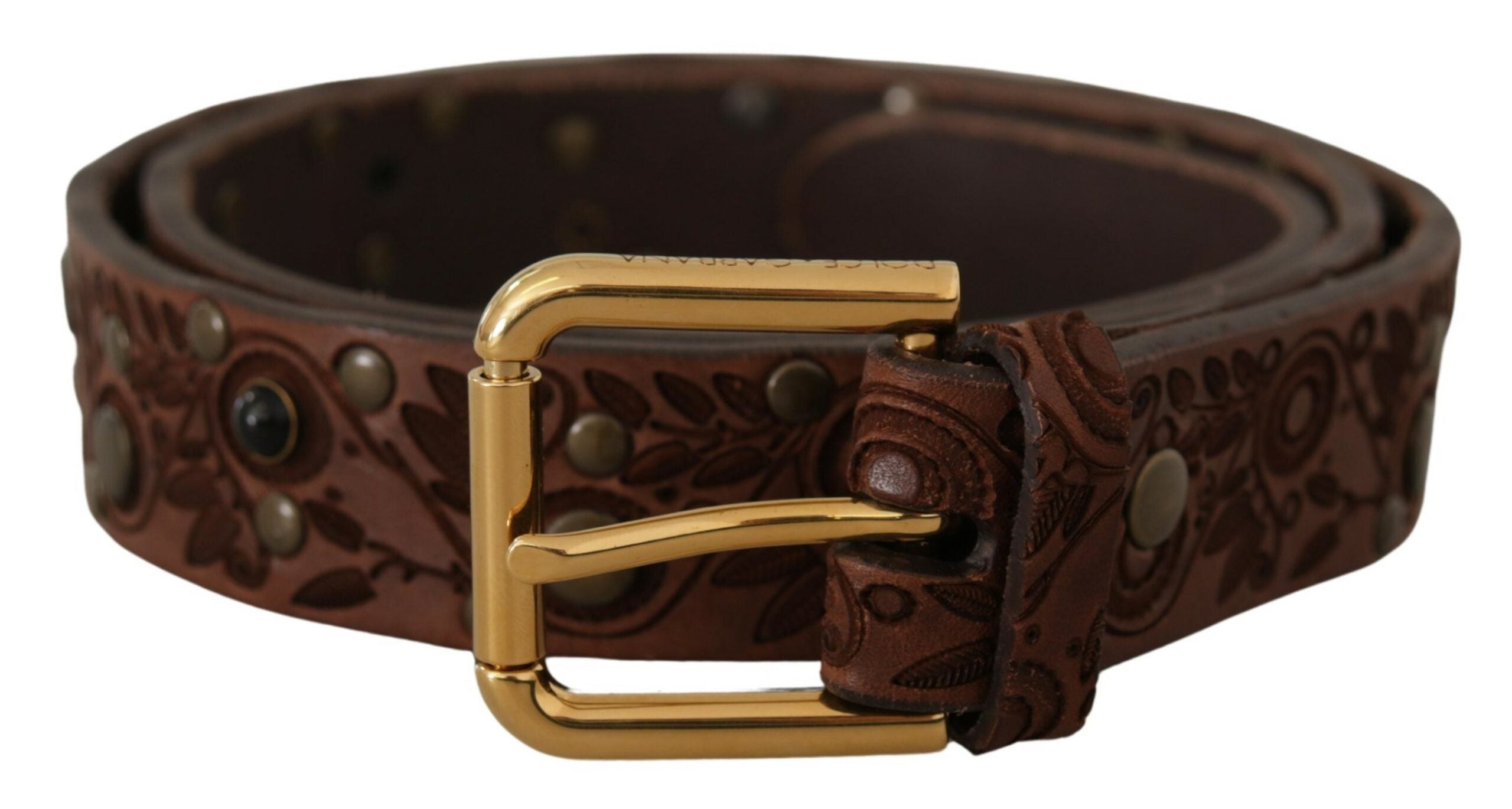 Dolce & Gabbana Elegant Leather Belt with Engraved Buckle - Luksusmuotia Dolce & Gabbana - Tutustu YVES JAVANNI® 