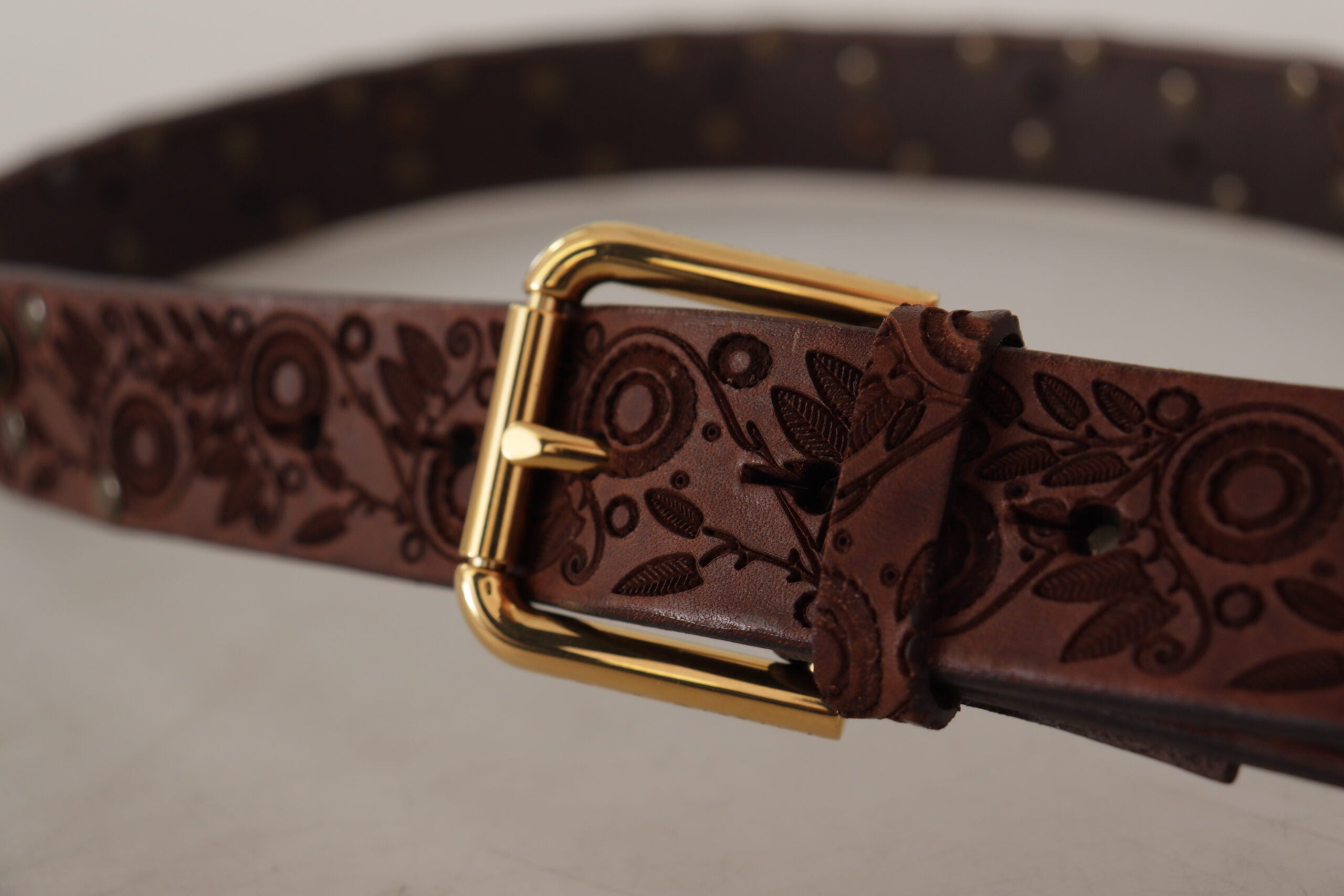 Dolce & Gabbana Elegant Leather Belt with Engraved Buckle - Luksusmuotia Dolce & Gabbana - Tutustu YVES JAVANNI® 