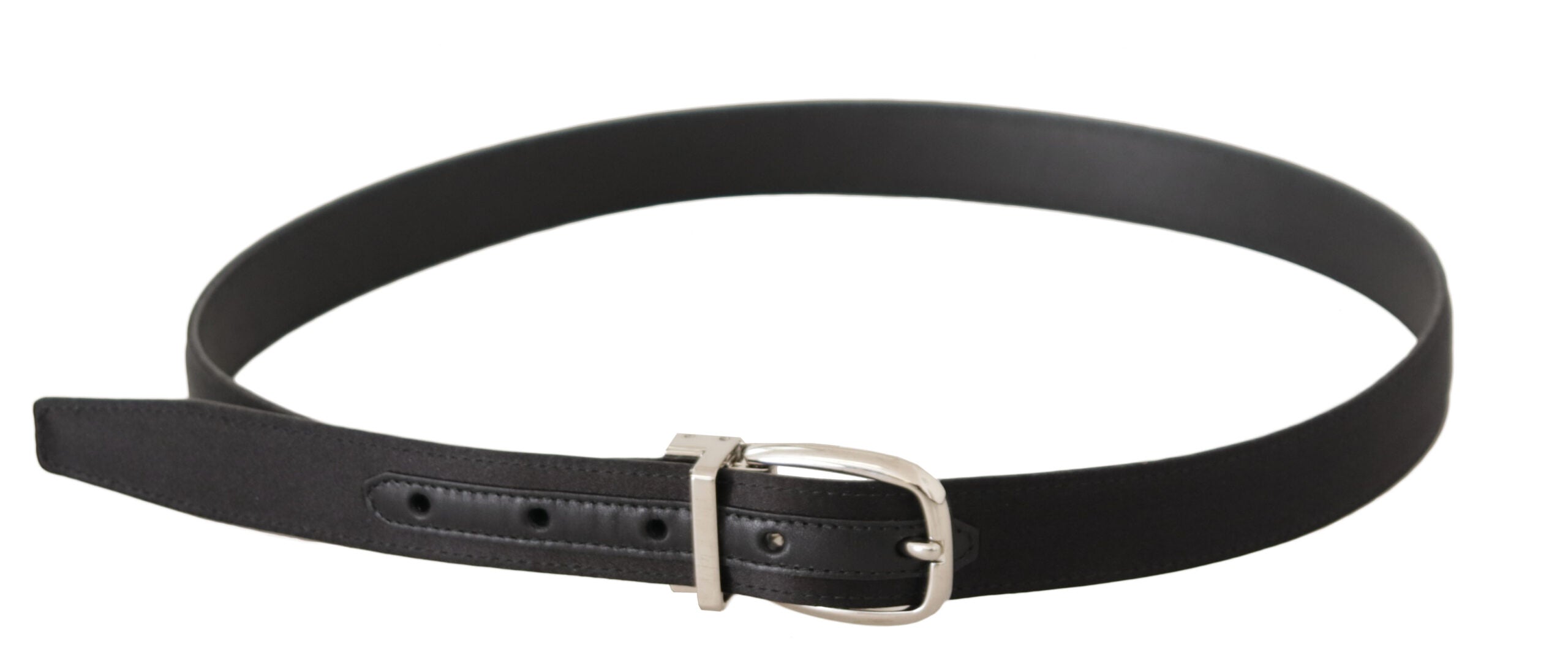 Dolce & Gabbana Elegant Black Leather-Canvas Designer Belt - Luksusmuotia Dolce & Gabbana - Tutustu YVES JAVANNI® 