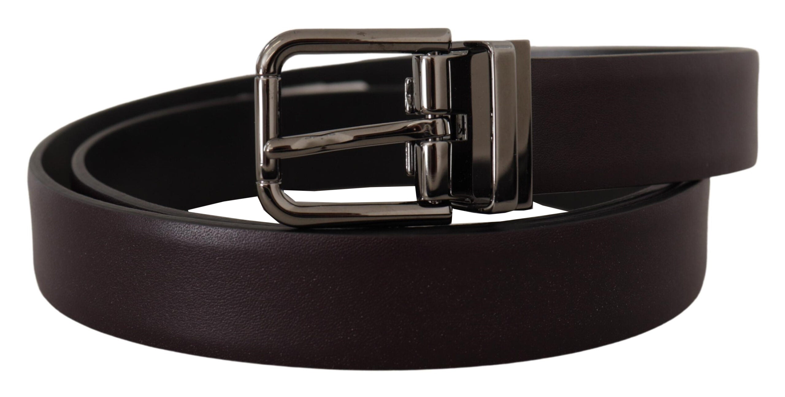 Dolce & Gabbana Elegant Dark Brown Leather Belt - Luksusmuotia Dolce & Gabbana - Tutustu YVES JAVANNI® 