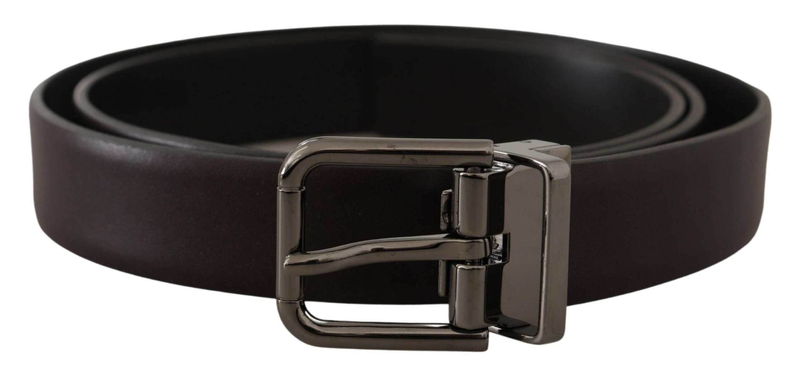 Dolce & Gabbana Elegant Dark Brown Leather Belt - Luksusmuotia Dolce & Gabbana - Tutustu YVES JAVANNI® 