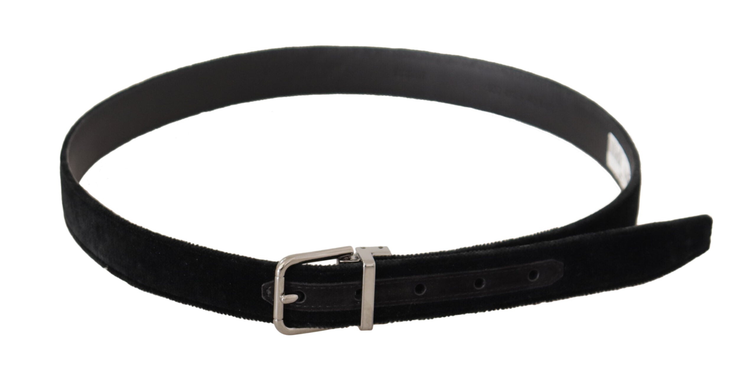 Dolce & Gabbana Elegant Black Velvet Designer Belt - Luksusmuotia Dolce & Gabbana - Tutustu YVES JAVANNI® 