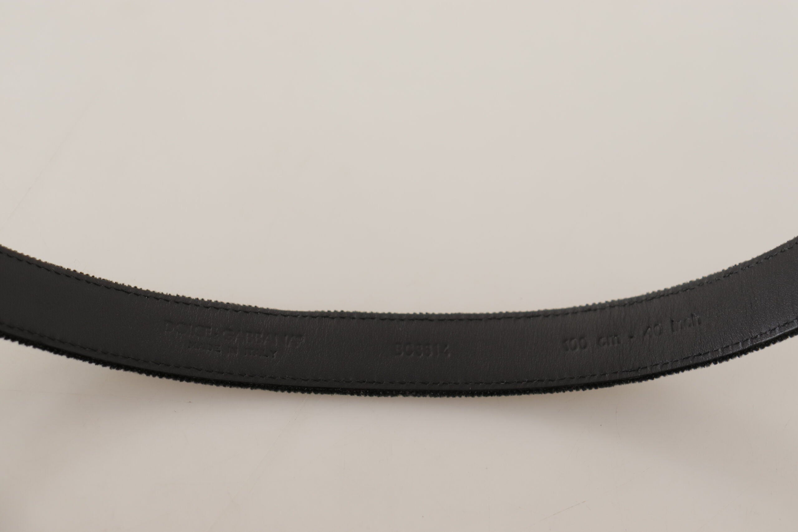 Dolce & Gabbana Elegant Black Velvet Designer Belt - Luksusmuotia Dolce & Gabbana - Tutustu YVES JAVANNI® 