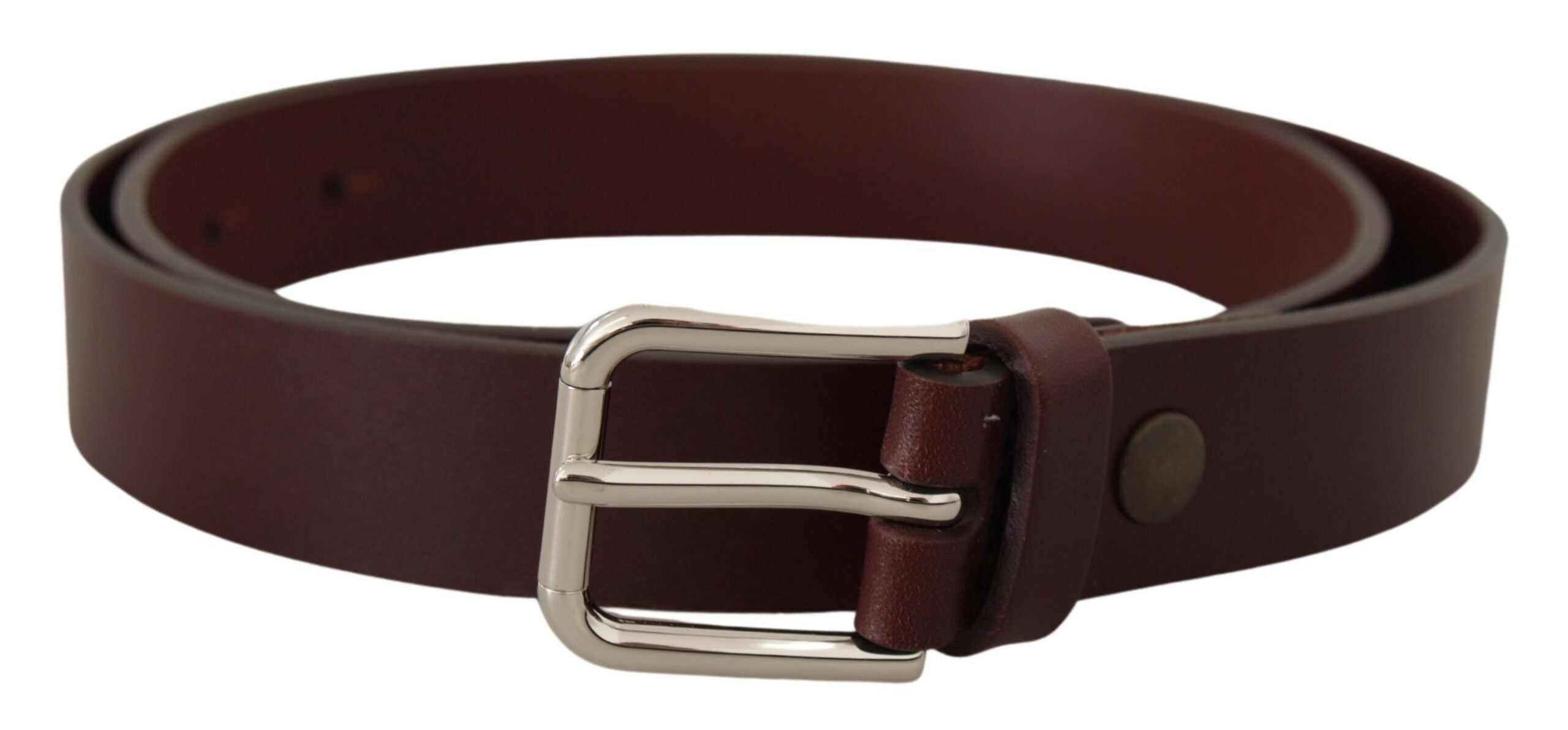 Dolce & Gabbana Maroon Luxe Leather Belt with Metal Buckle - Luksuslaukut ja asusteet Dolce & Gabbana - Tutustu YVES JAVANNI® 