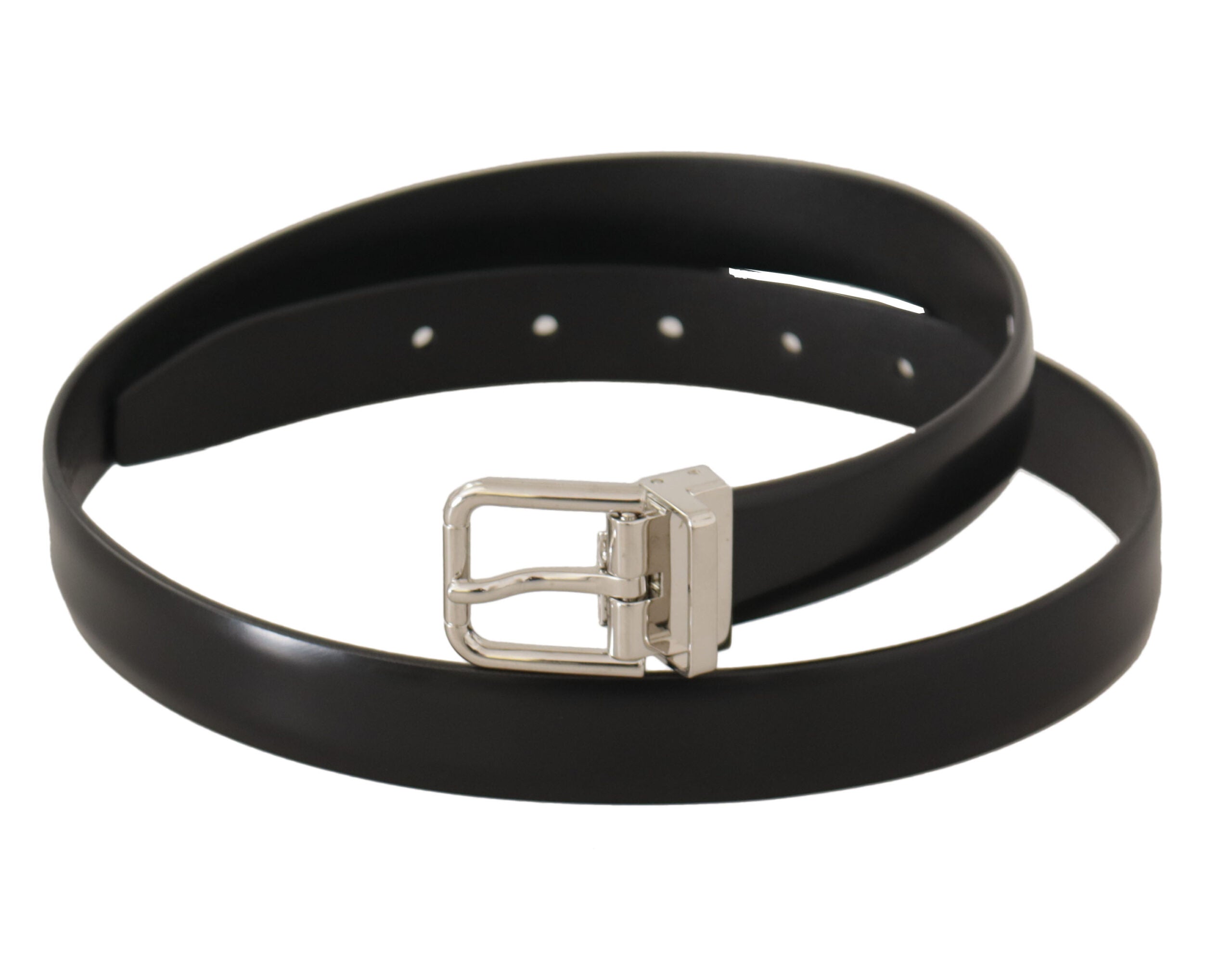 Dolce & Gabbana Elegant Black Leather Belt with Metal Buckle - Luksusmuotia Dolce & Gabbana - Tutustu YVES JAVANNI® 