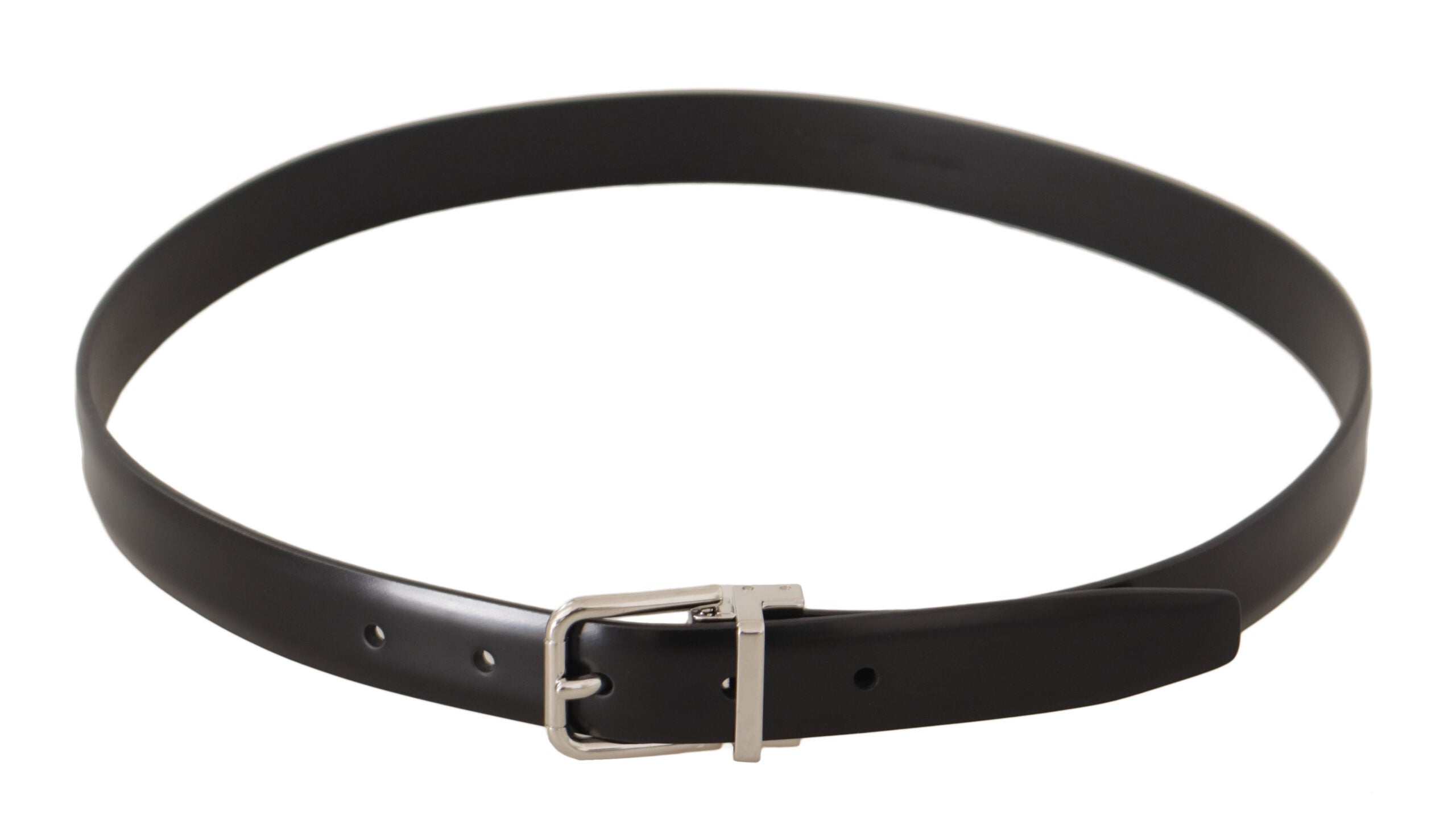 Dolce & Gabbana Elegant Black Leather Belt with Metal Buckle - Luksusmuotia Dolce & Gabbana - Tutustu YVES JAVANNI® 