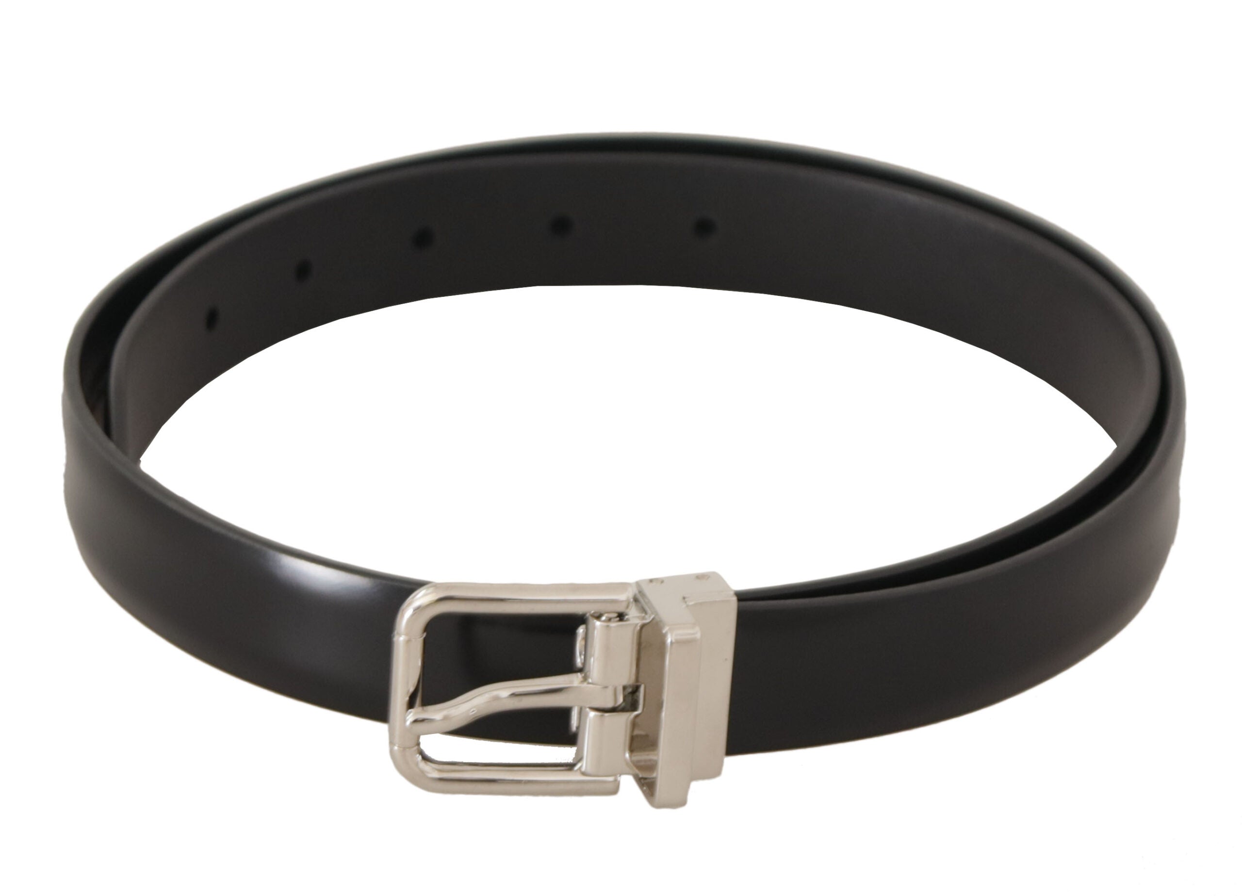 Dolce & Gabbana Elegant Black Leather Belt with Metal Buckle - Luksusmuotia Dolce & Gabbana - Tutustu YVES JAVANNI® 