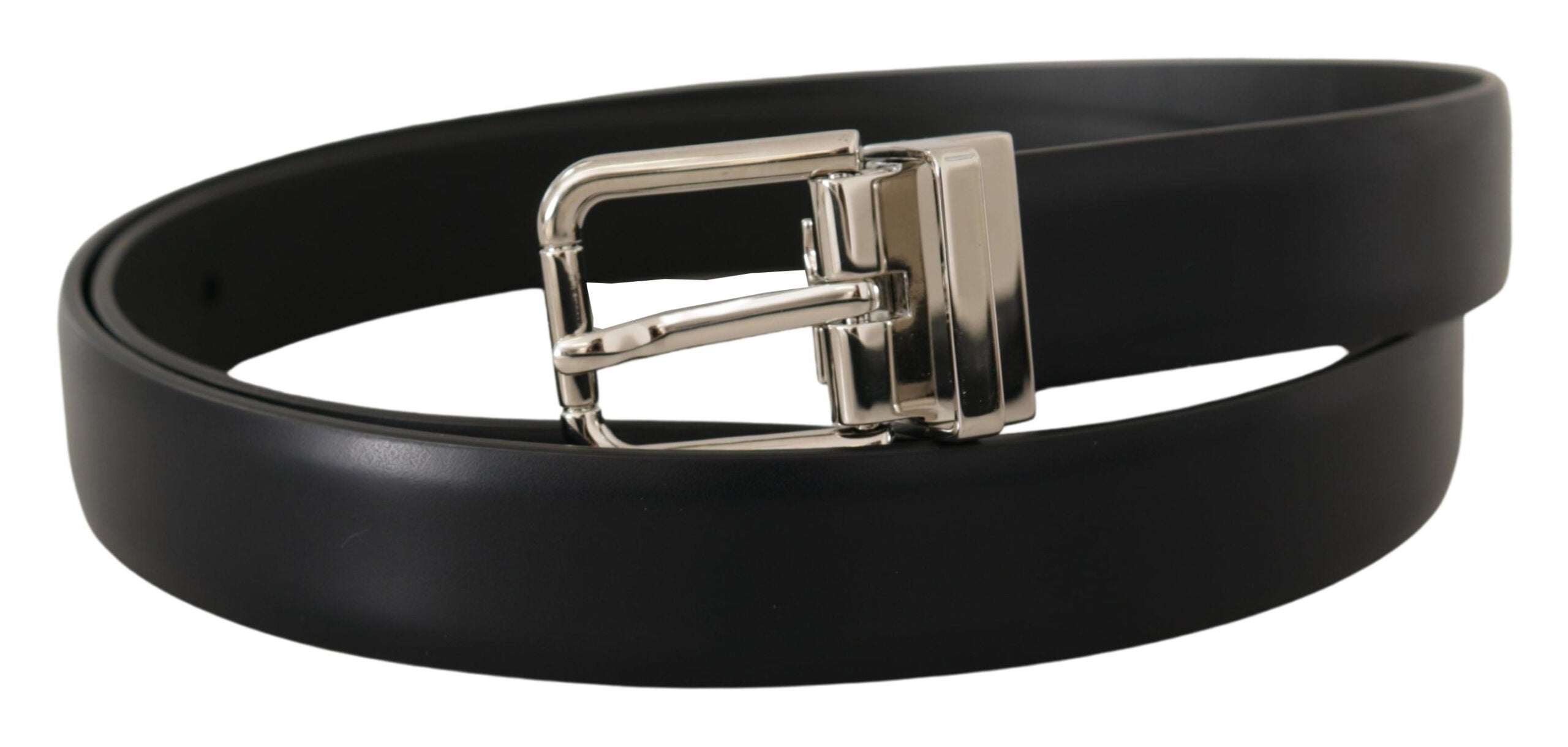 Dolce & Gabbana Elegant Black Leather Belt with Metal Buckle - Luksusmuotia Dolce & Gabbana - Tutustu YVES JAVANNI® 