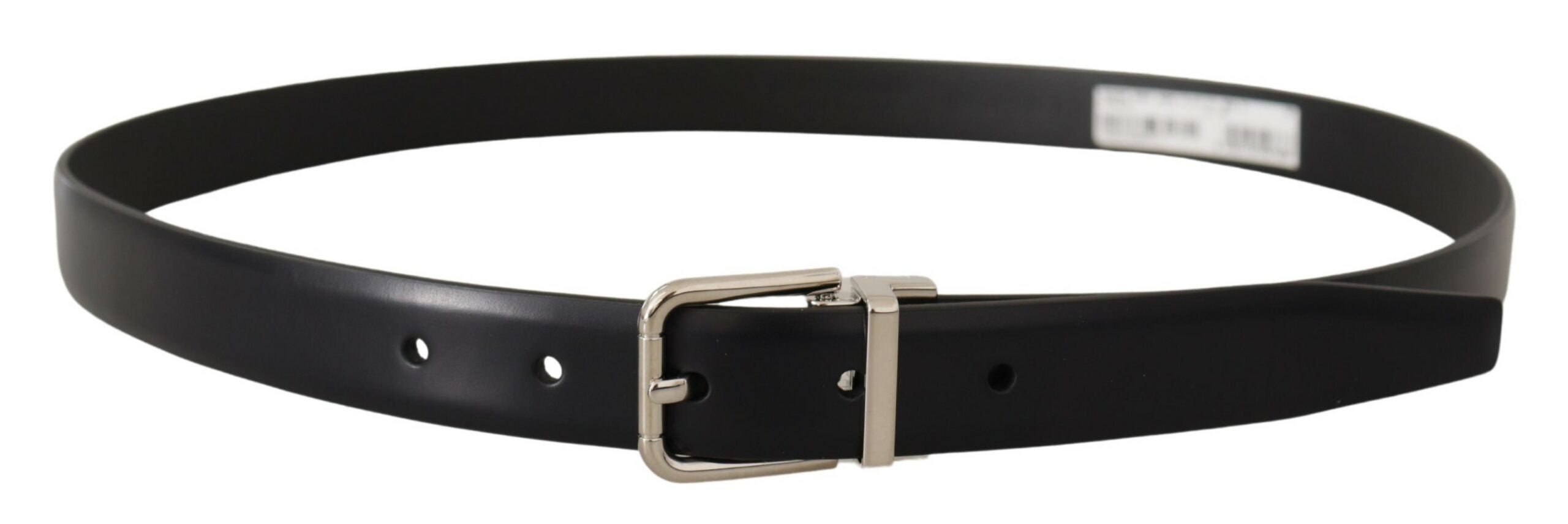 Dolce & Gabbana Elegant Black Leather Belt with Metal Buckle - Luksusmuotia Dolce & Gabbana - Tutustu YVES JAVANNI® 