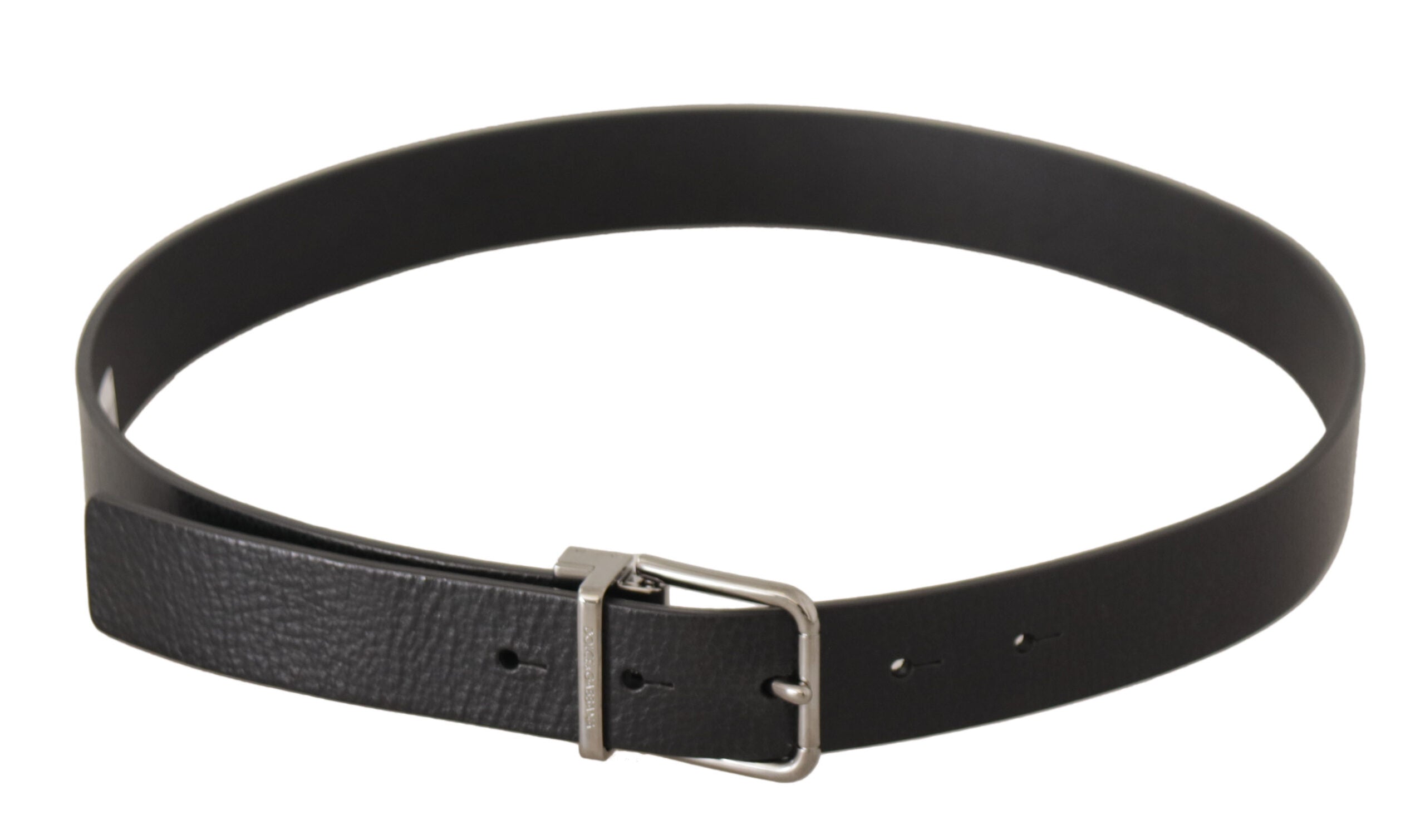 Dolce & Gabbana Elegant Black Leather Belt with Metal Buckle - Luksusmuotia Dolce & Gabbana - Tutustu YVES JAVANNI® 