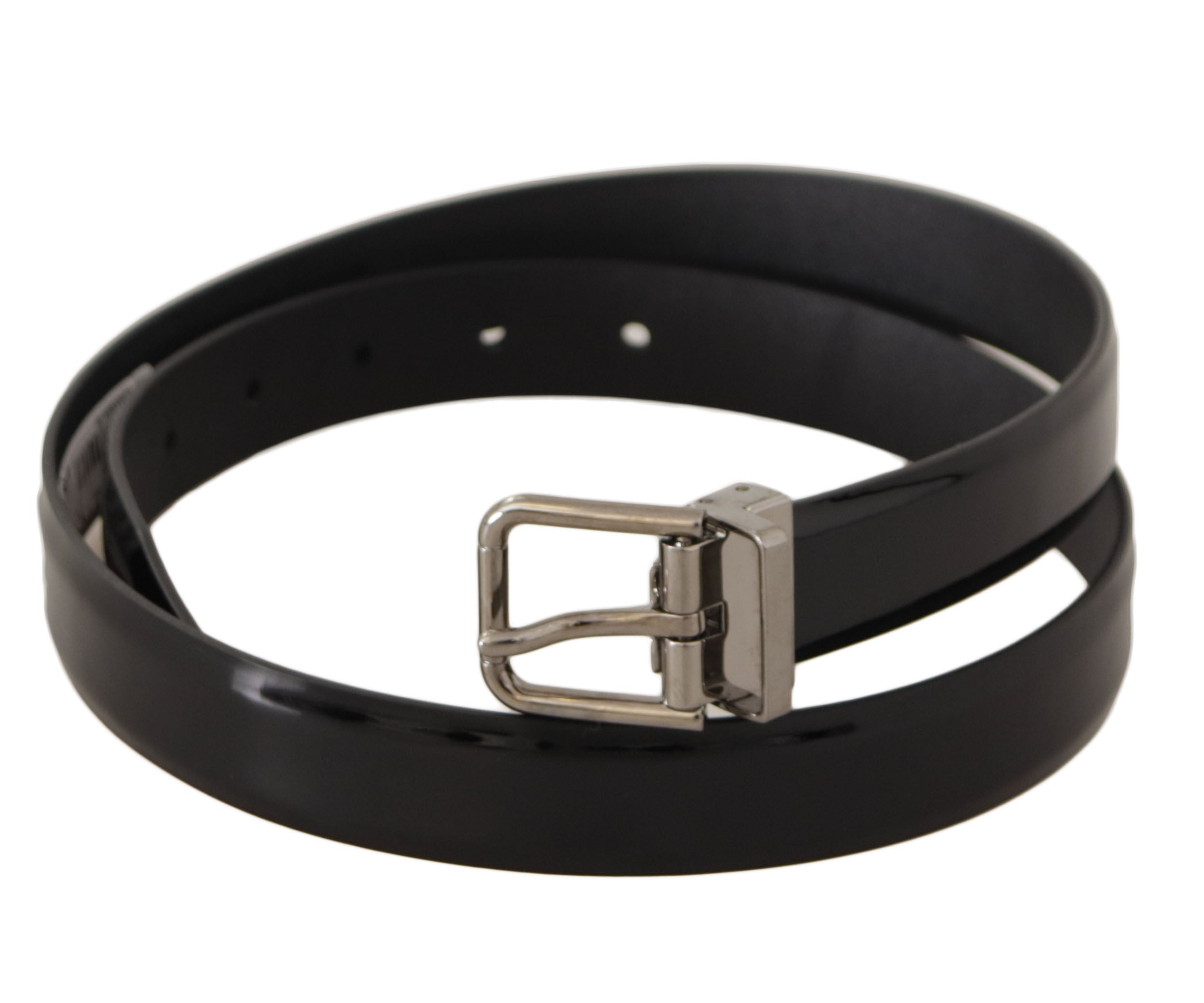 Dolce & Gabbana Elegant Black Leather Belt with Metal Buckle - Luksusmuotia Dolce & Gabbana - Tutustu YVES JAVANNI® 