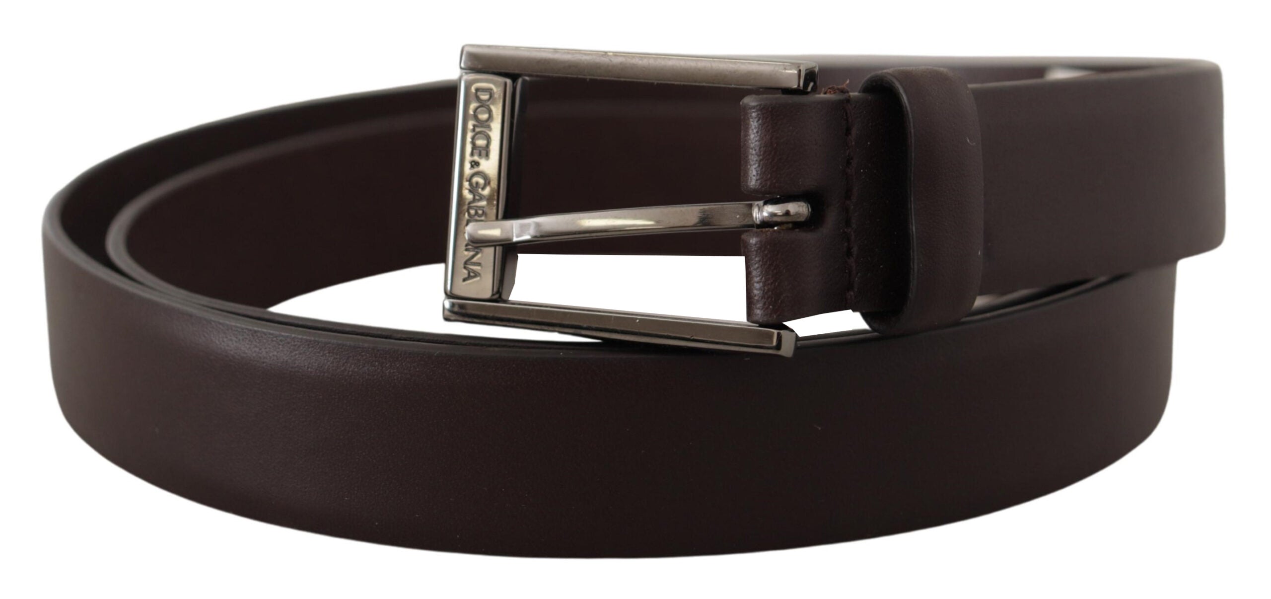 Dolce & Gabbana Elegant Dark Brown Leather Belt - Luksusmuotia Dolce & Gabbana - Tutustu YVES JAVANNI® 