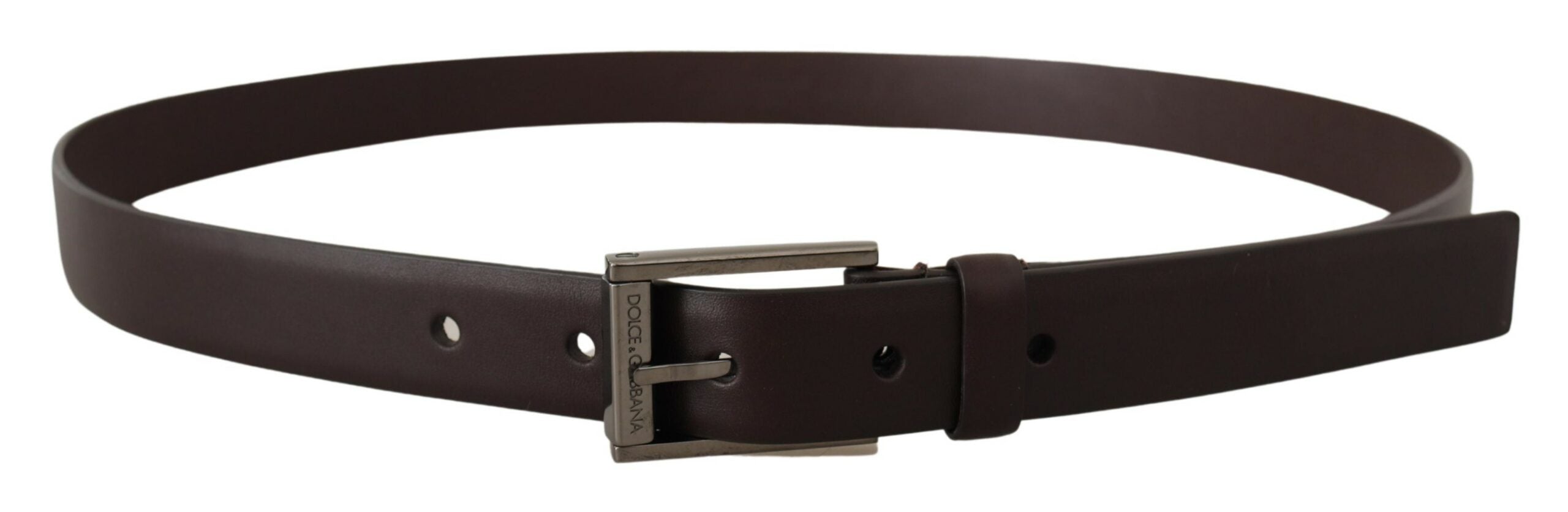 Dolce & Gabbana Elegant Dark Brown Leather Belt - Luksusmuotia Dolce & Gabbana - Tutustu YVES JAVANNI® 