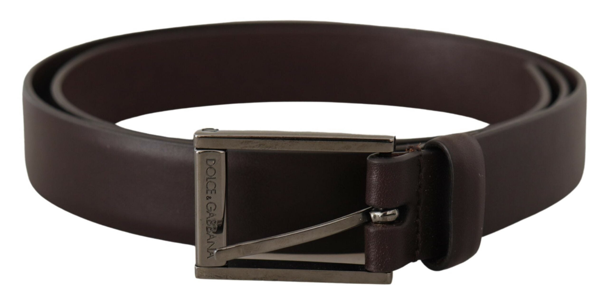 Dolce & Gabbana Elegant Dark Brown Leather Belt - Luksusmuotia Dolce & Gabbana - Tutustu YVES JAVANNI® 