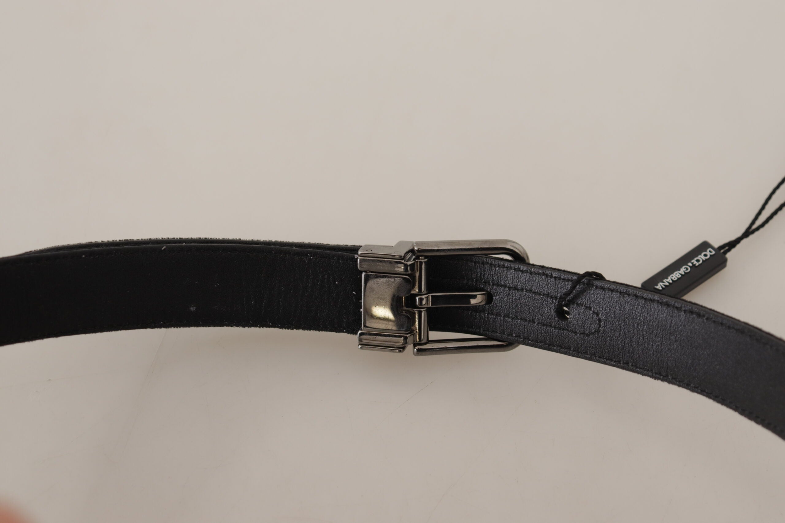 Dolce & Gabbana Elegant Black Cotton-Leather D&G Belt - Luksusmuotia Dolce & Gabbana - Tutustu YVES JAVANNI® 