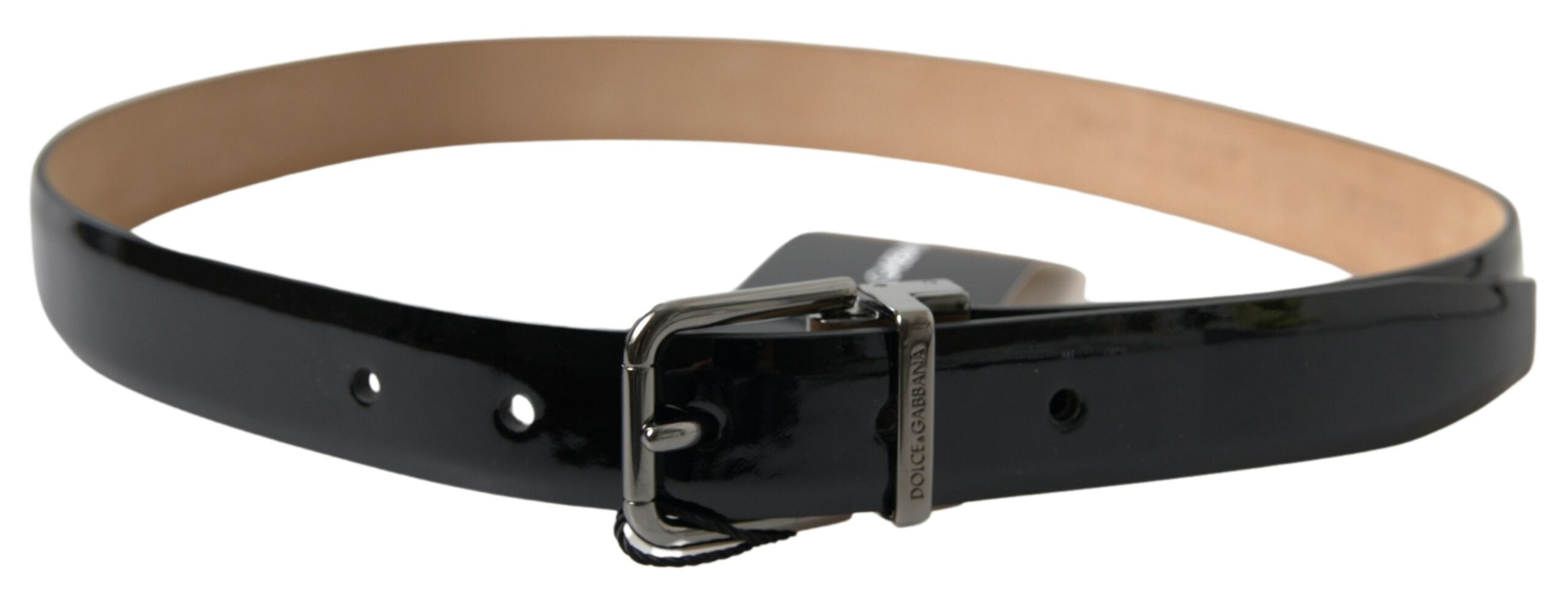 Dolce & Gabbana Elegant Black Leather Belt with Metal Buckle - Luksusmuotia Dolce & Gabbana - Tutustu YVES JAVANNI® 