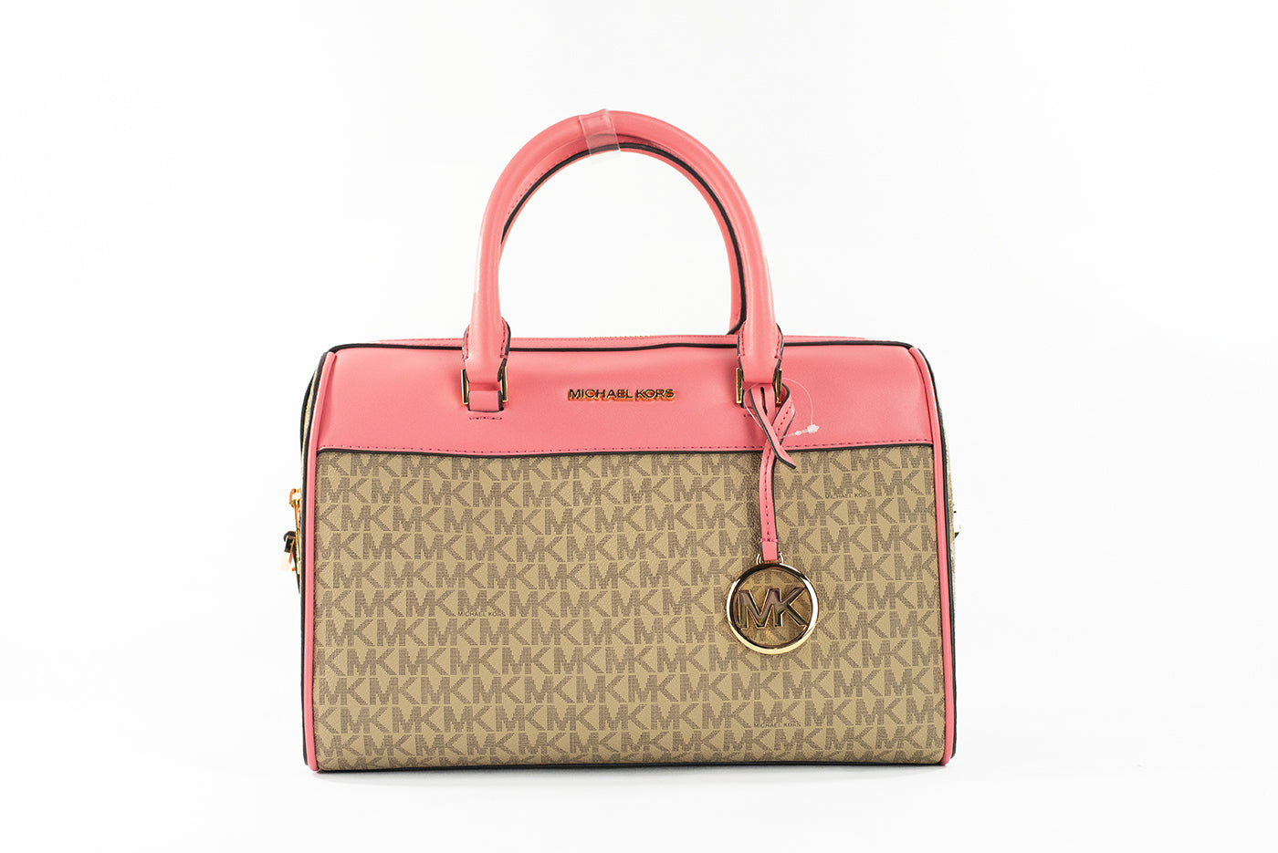 Michael Kors Travel Medium Tea Rose Signature PVC Duffle Crossbody Bag Purse - Luksusmuotia Michael Kors - Tutustu YVES JAVANNI® 