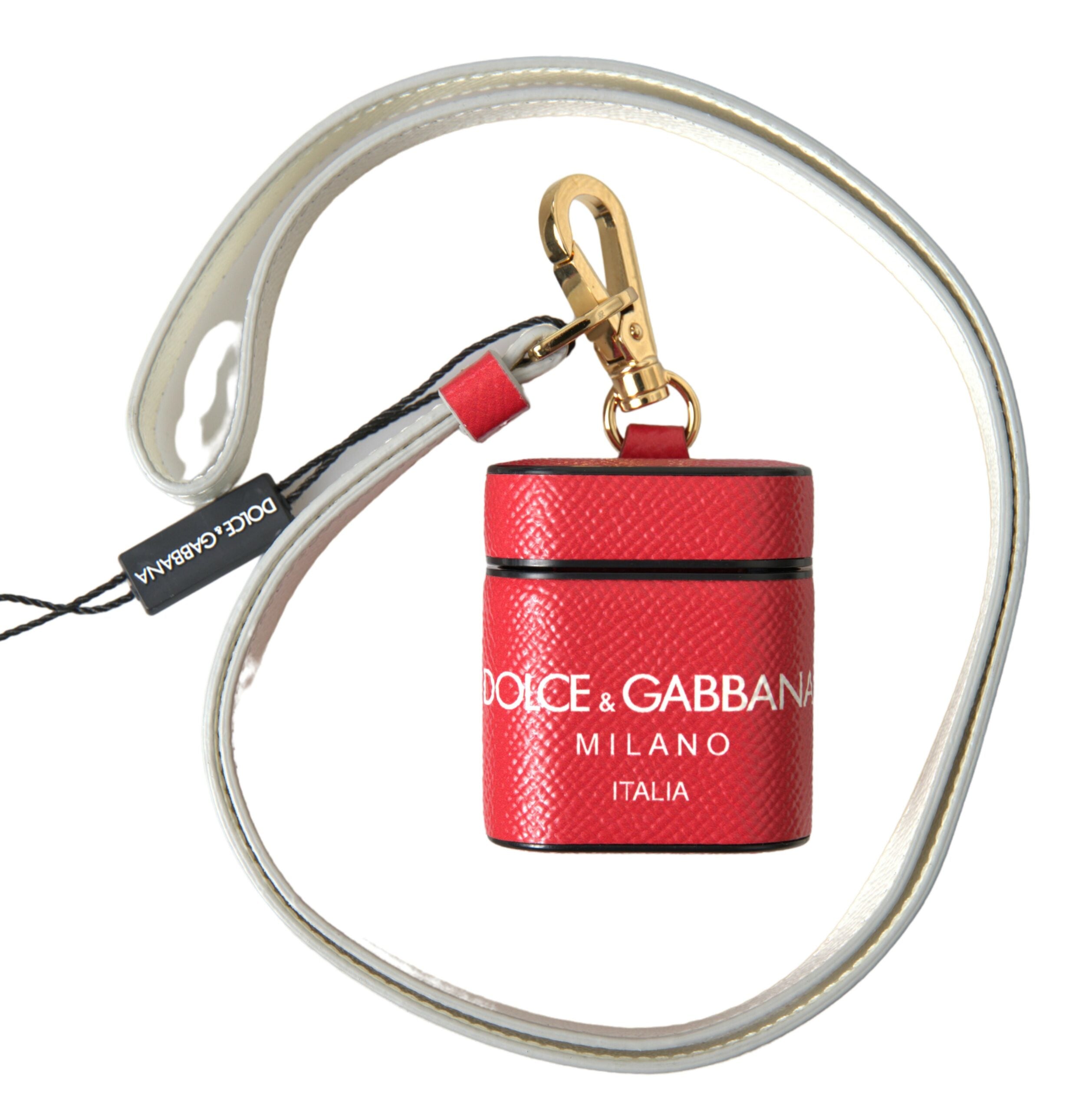 Dolce & Gabbana Elegant Red Leather Airpods Case - Luksusmuotia Dolce & Gabbana - Tutustu YVES JAVANNI® 