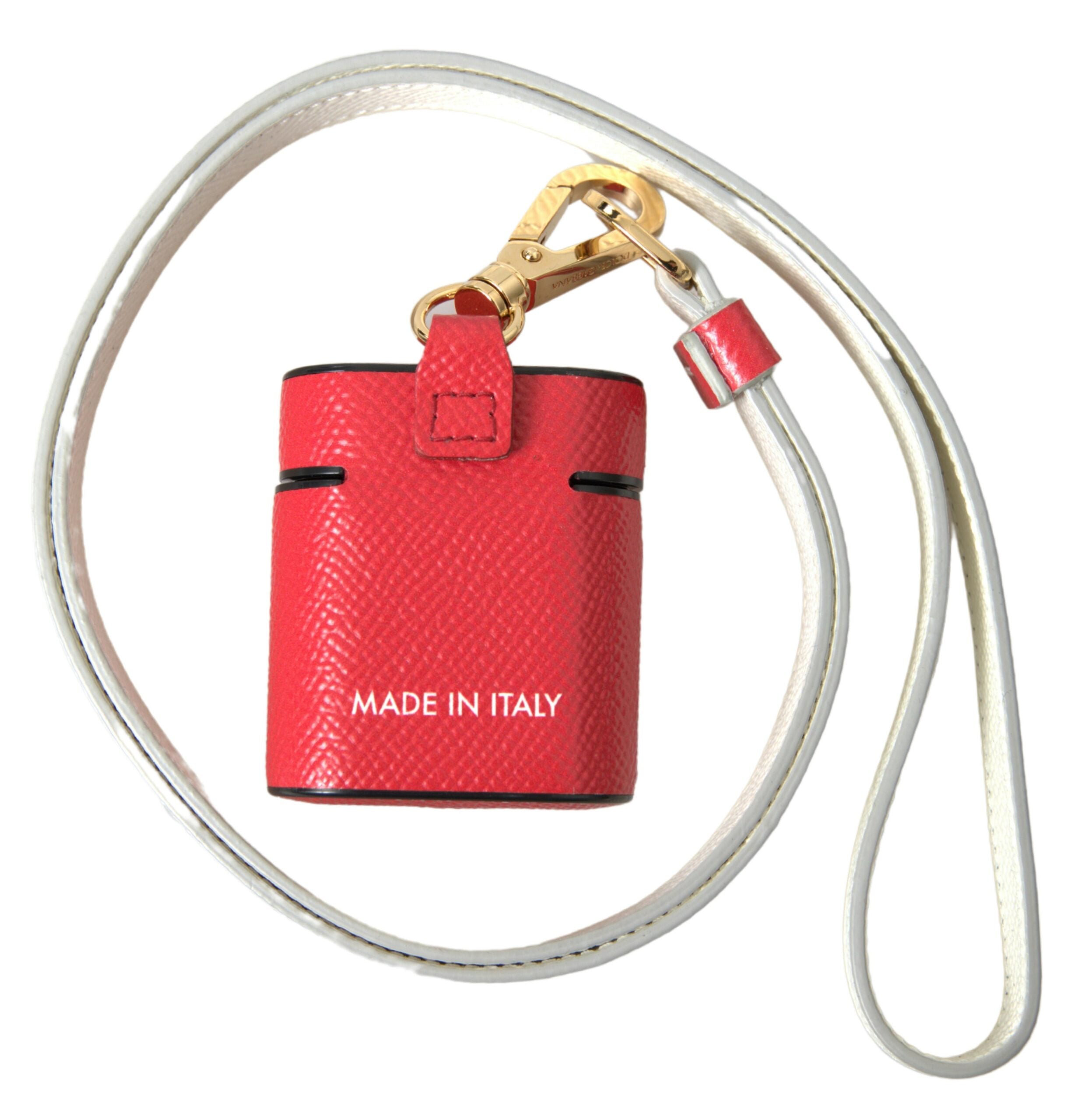 Dolce & Gabbana Elegant Red Calf Leather Airpods Case - Luksusmuotia Dolce & Gabbana - Tutustu YVES JAVANNI® 