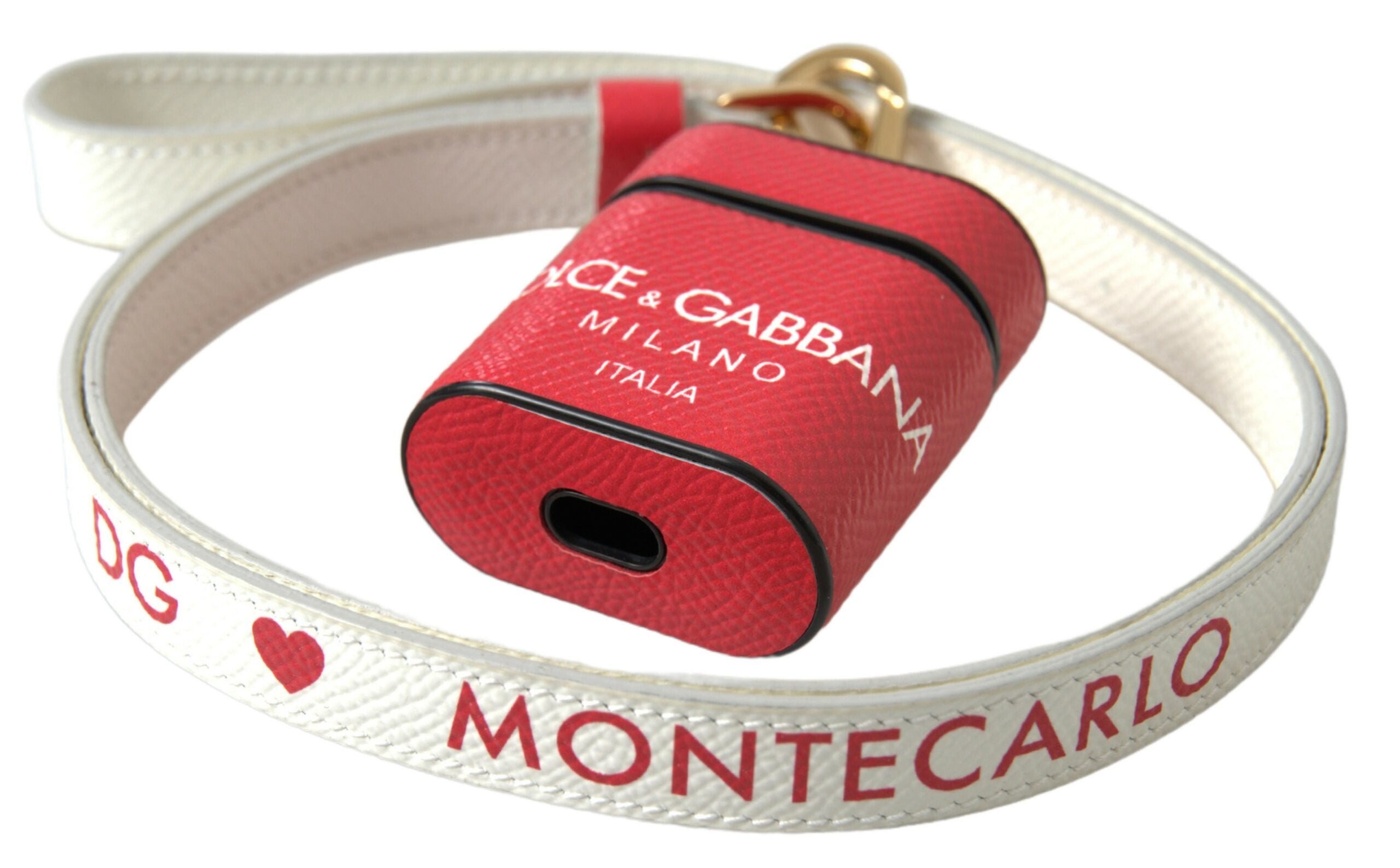 Dolce & Gabbana Elegant Red Calf Leather Airpods Case - Luksusmuotia Dolce & Gabbana - Tutustu YVES JAVANNI® 